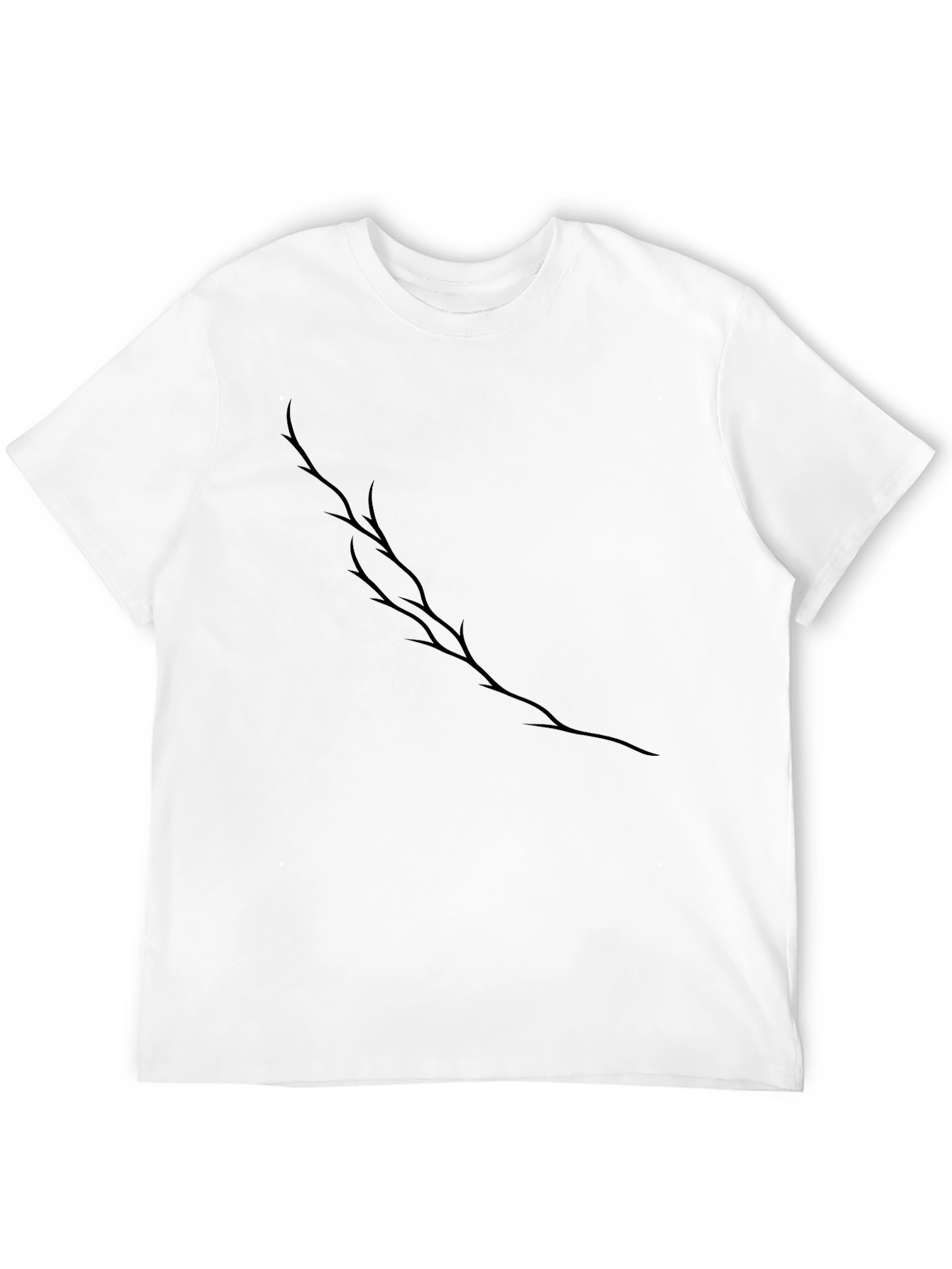 Mens Black T-Shirt with Branch Graphic