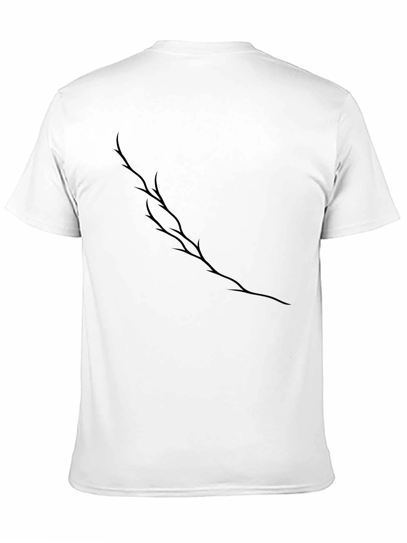 Mens Black T-Shirt with Branch Graphic