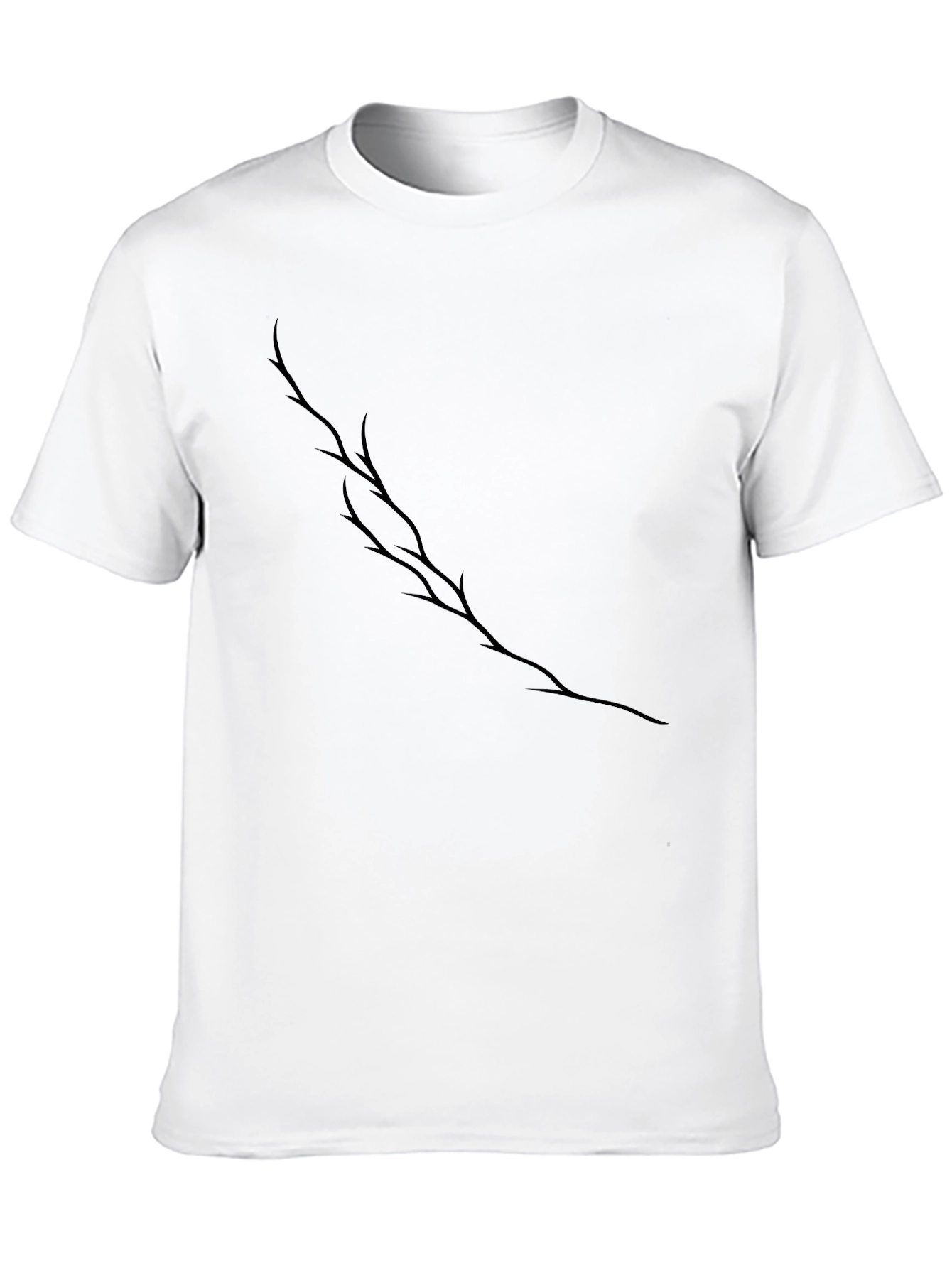 Mens Black T-Shirt with Branch Graphic