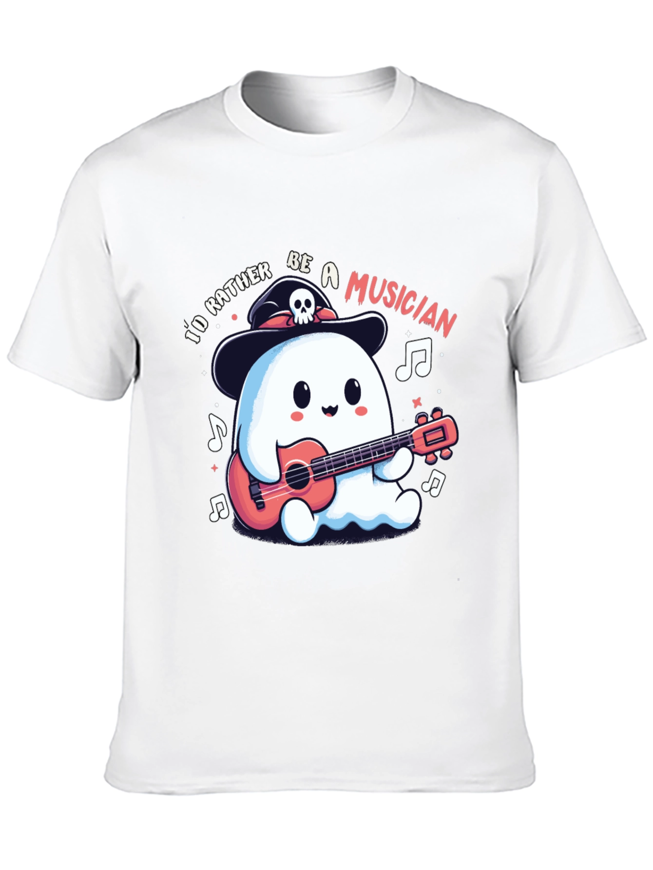 Ghost Musician Graphic T-Shirt - Halloween