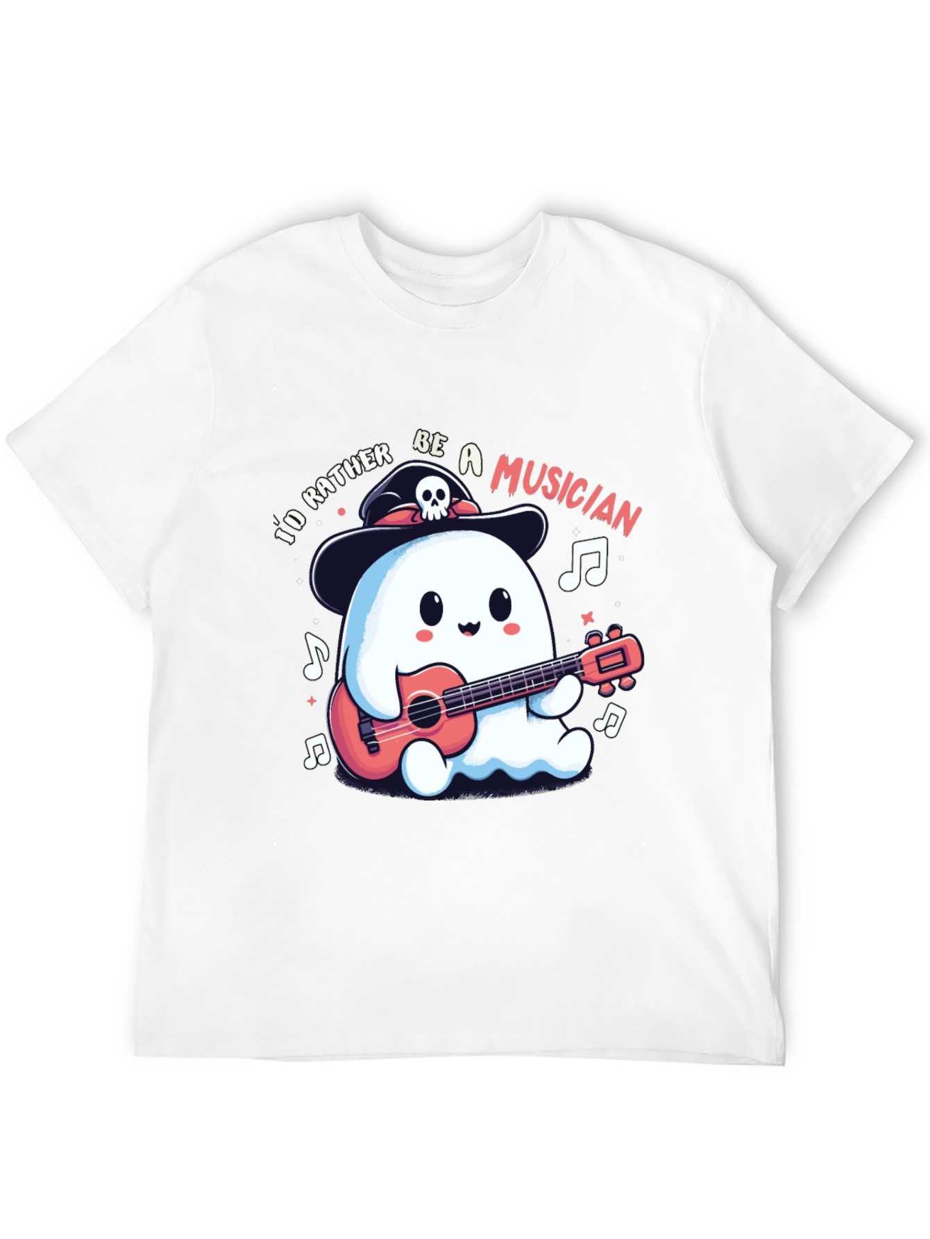 Ghost Musician Graphic T-Shirt - Halloween