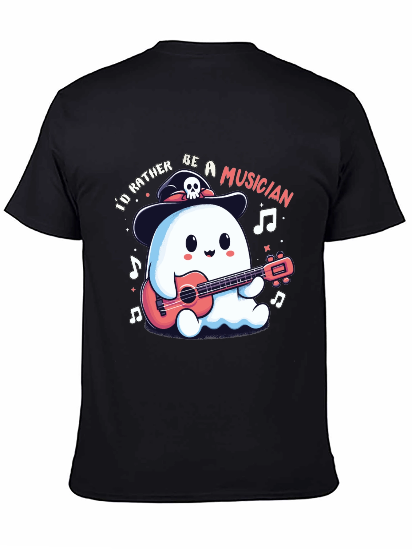 Ghost Musician Graphic T-Shirt - Halloween