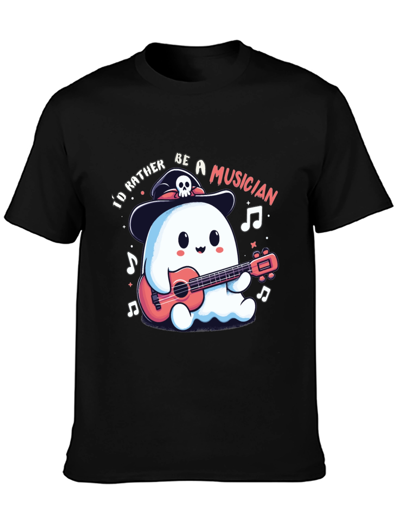 Ghost Musician Graphic T-Shirt - Halloween