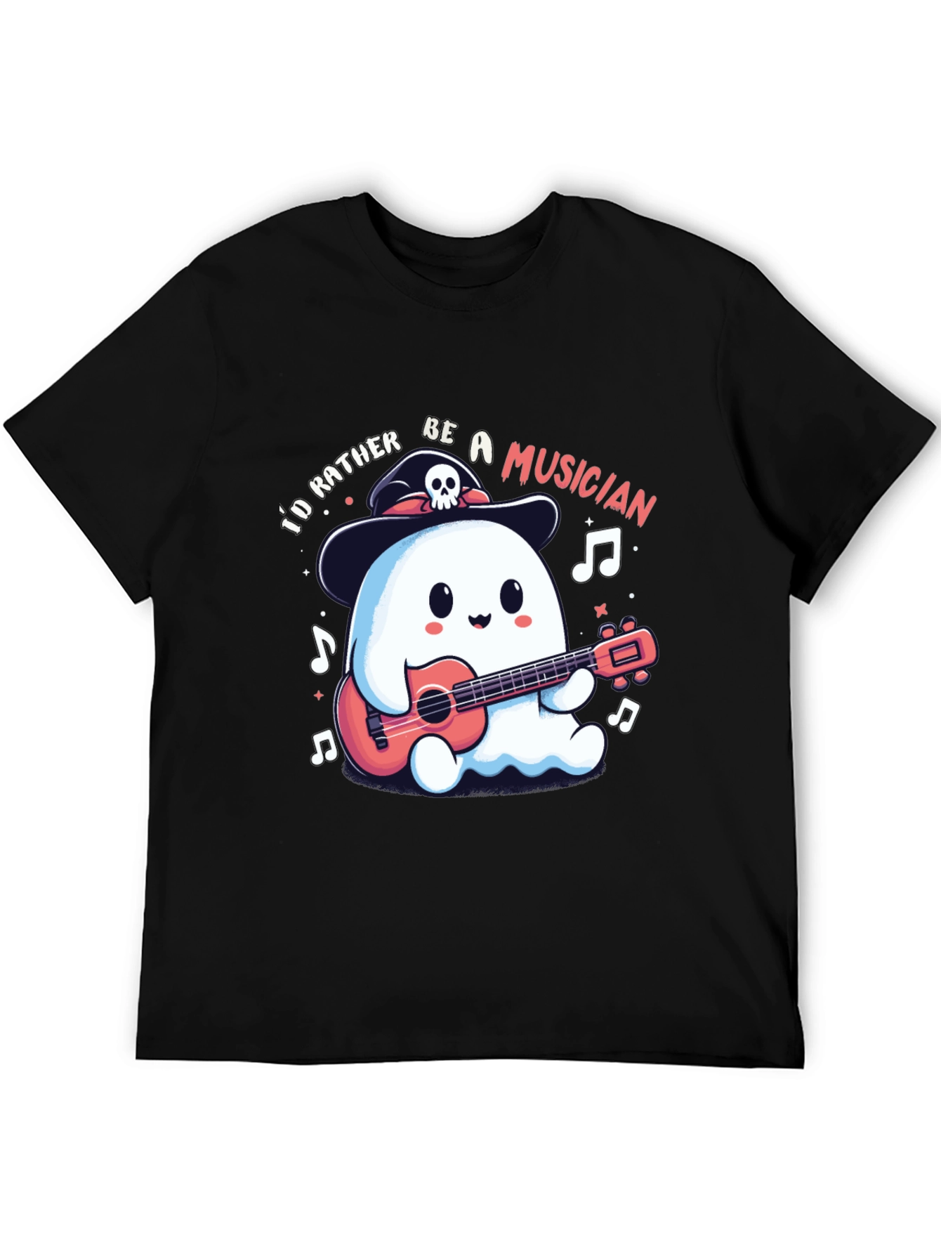 Ghost Musician Graphic T-Shirt - Halloween