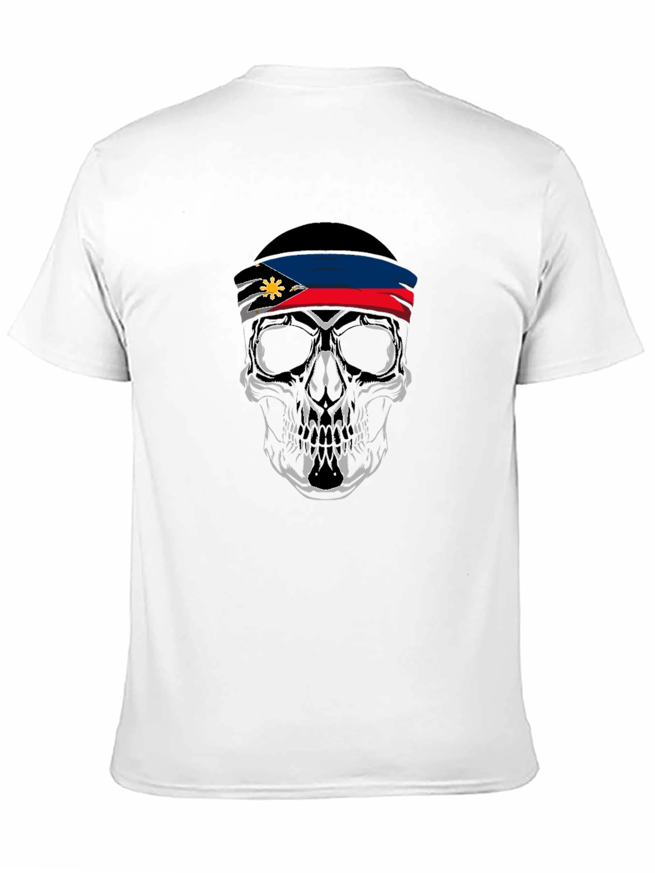 Skull Philippines Flag Bandana Black T-Shirt