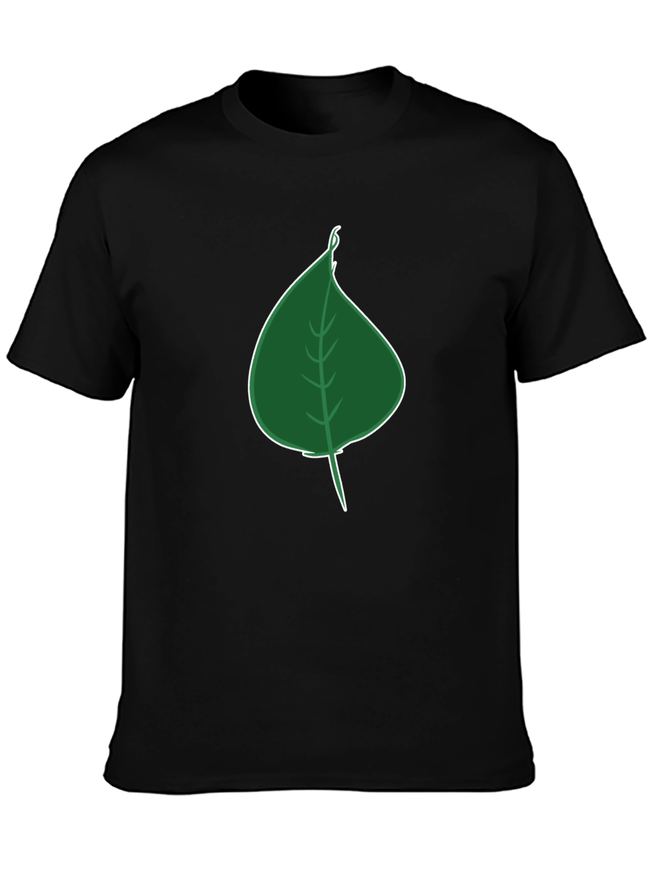 Leaf Graphic Tee - Black Casual T-Shirt
