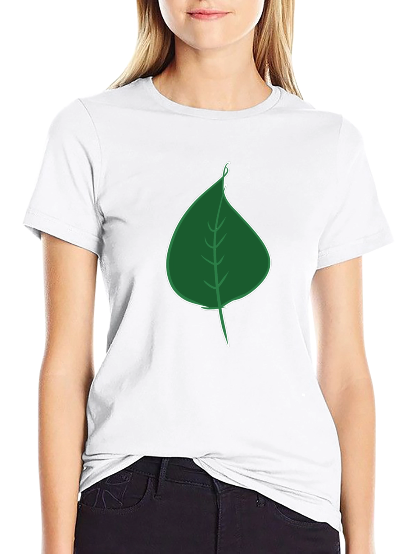 Leaf Graphic Tee - Black Casual T-Shirt