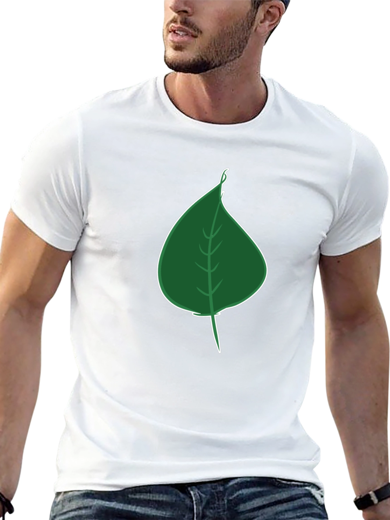 Leaf Graphic Tee - Black Casual T-Shirt
