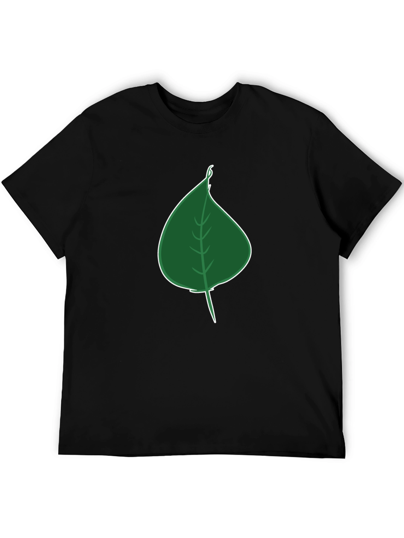 Leaf Graphic Tee - Black Casual T-Shirt