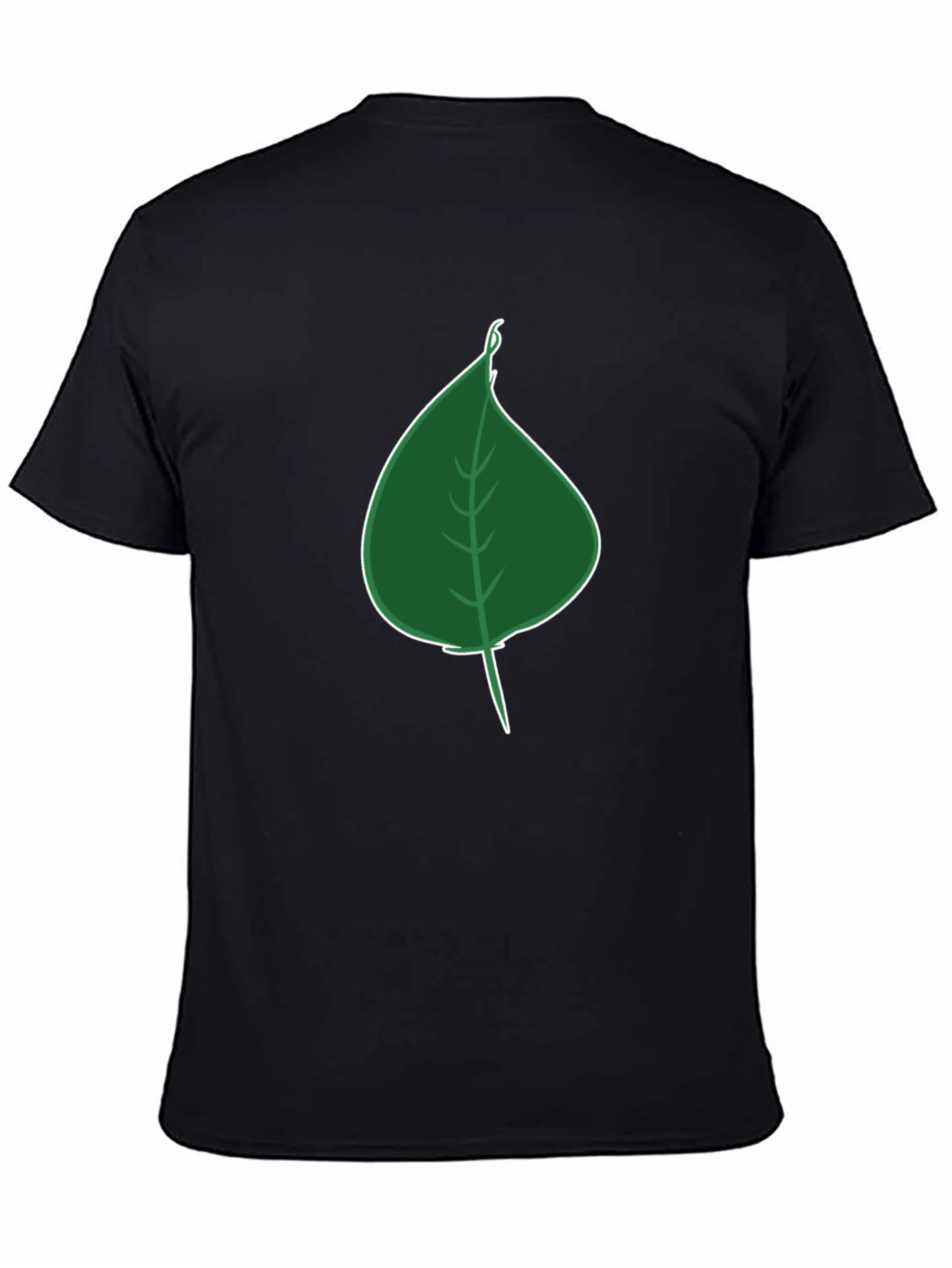 Leaf Graphic Tee - Black Casual T-Shirt