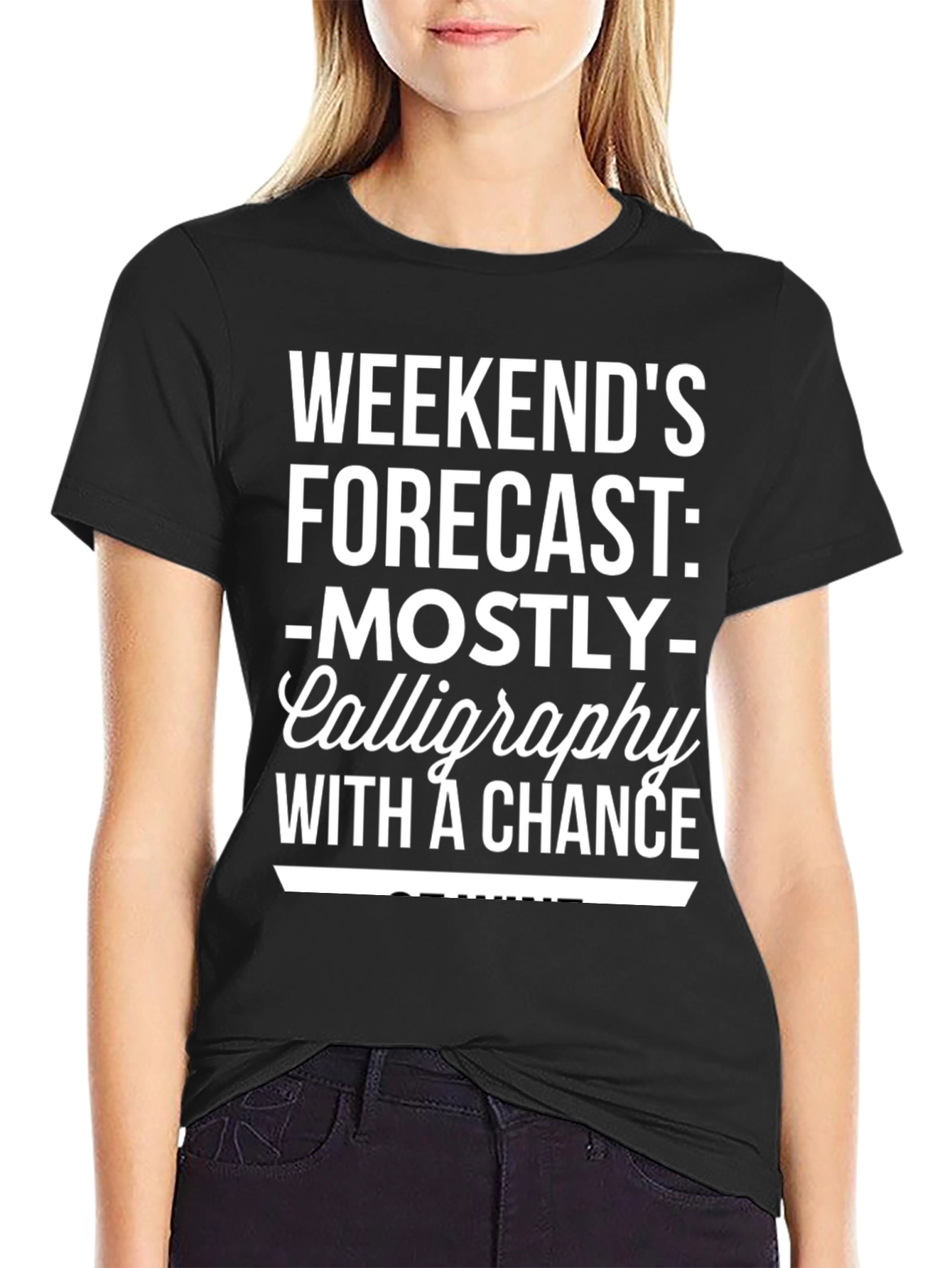 Calligraphy Weekend Forecast Graphic Tee
