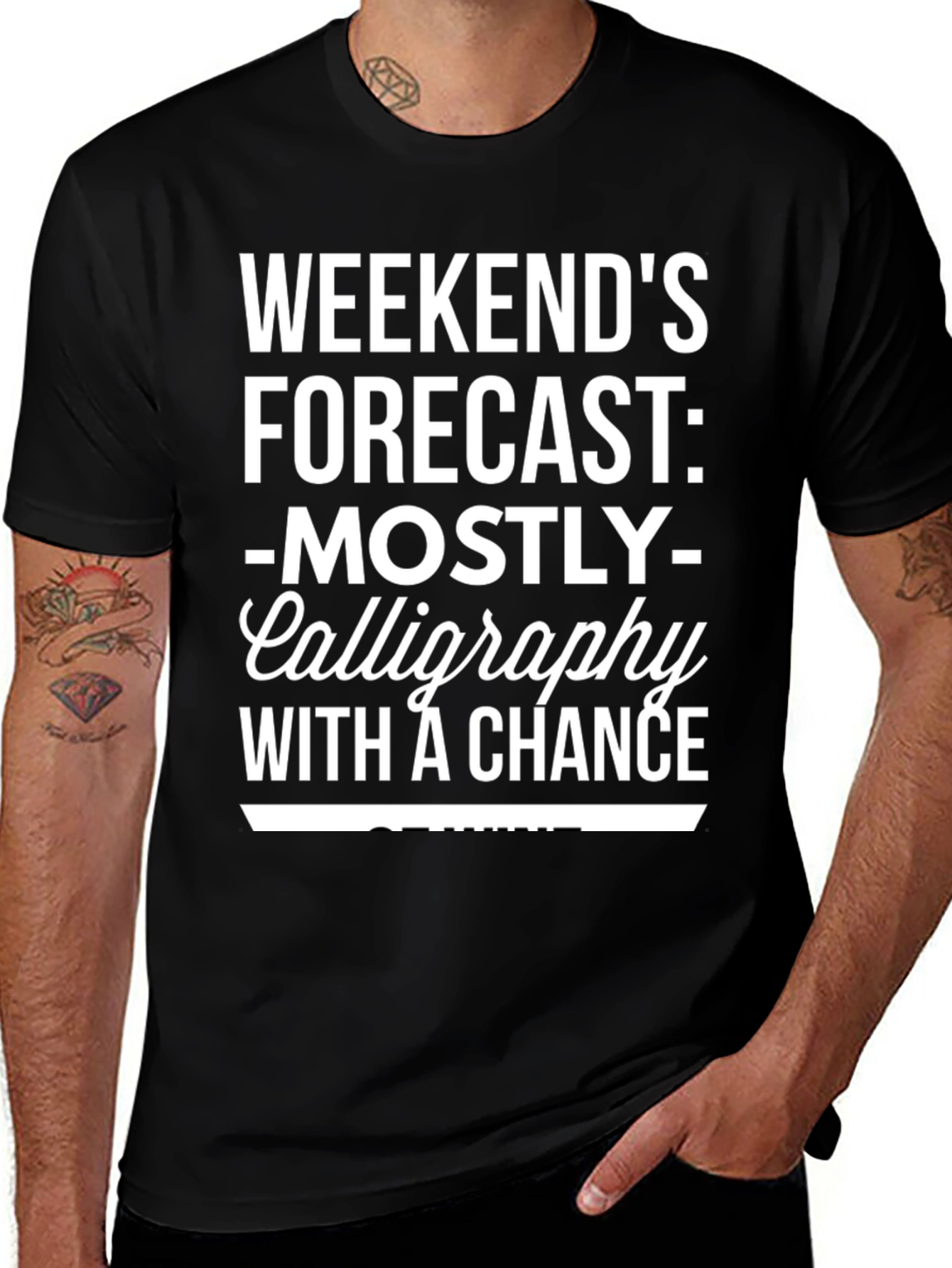 Calligraphy Weekend Forecast Graphic Tee