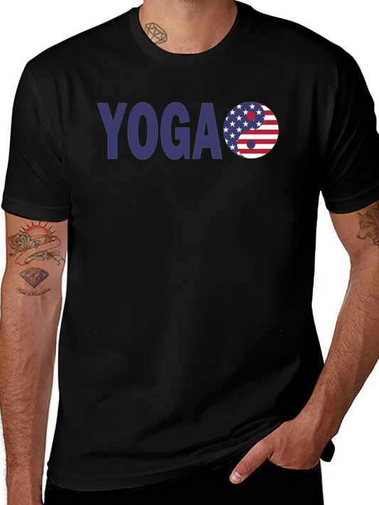 Yoga USA Flag Yin Yang T-Shirt - Patriotic Style
