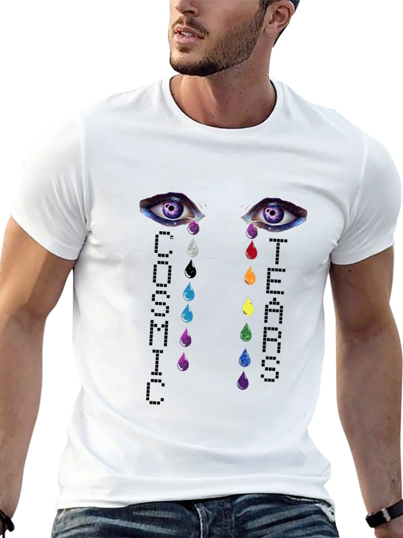 Cosmic Tears Graphic T-Shirt - Unisex Black Tee