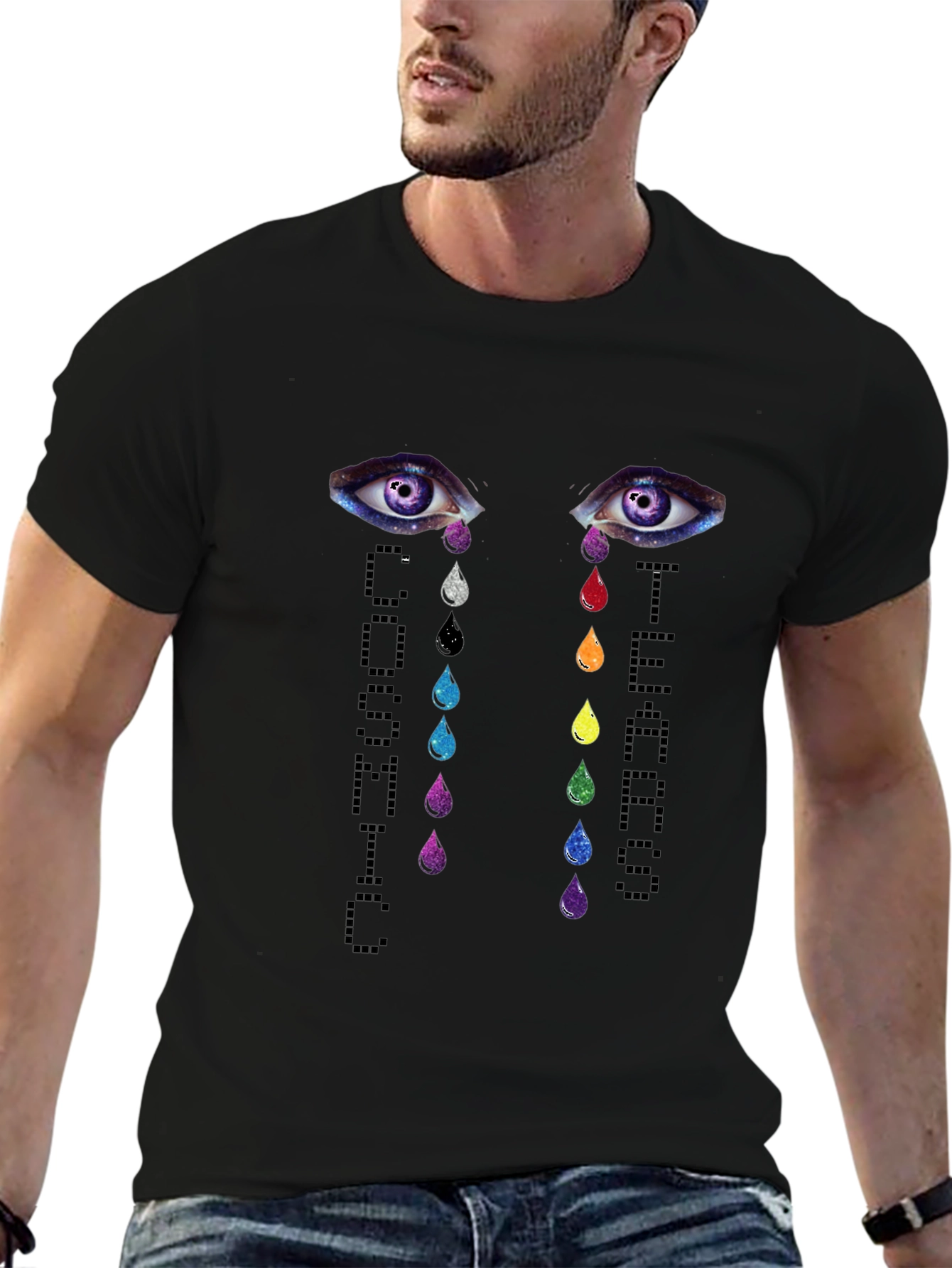 Cosmic Tears Graphic T-Shirt - Unisex Black Tee