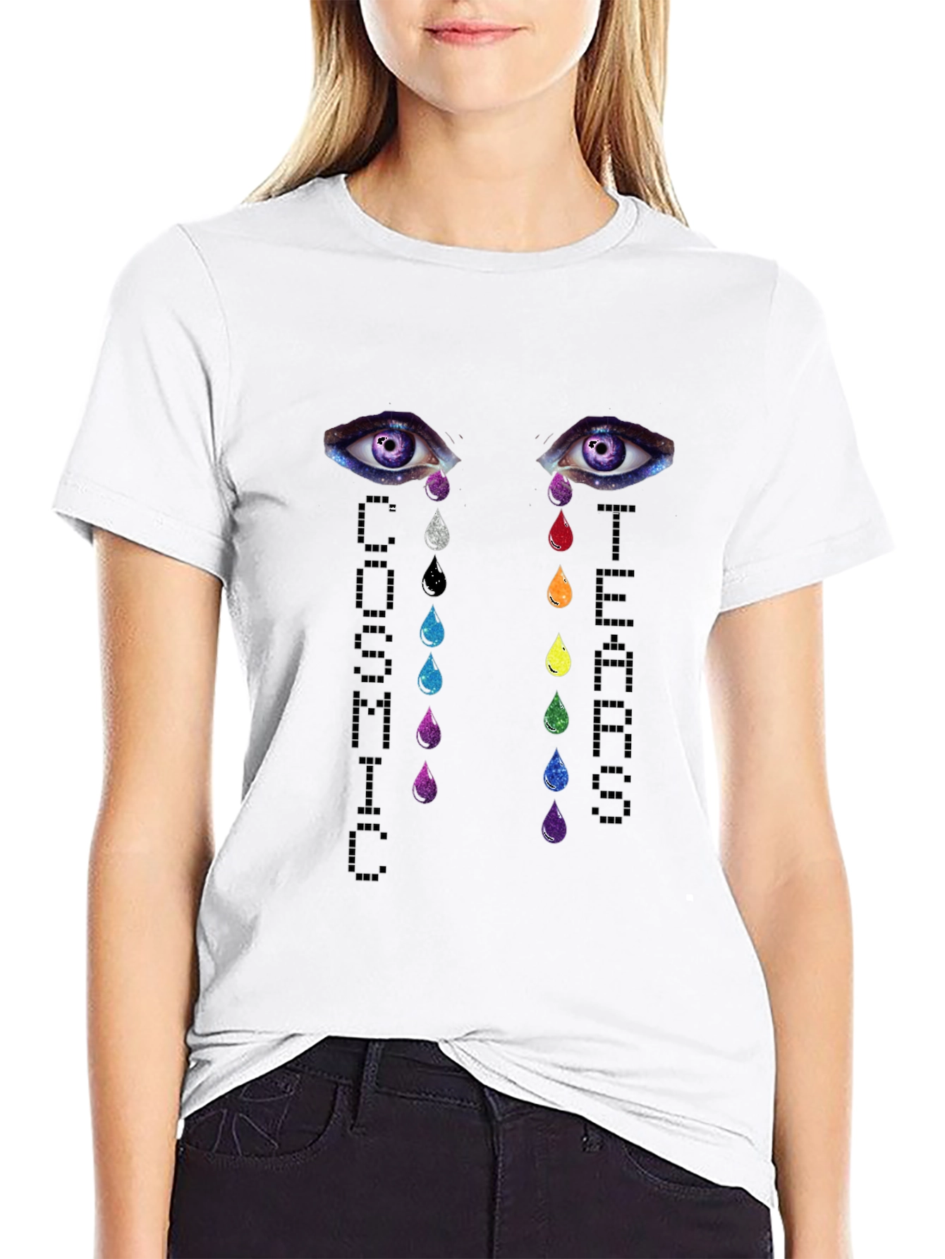 Cosmic Tears Graphic T-Shirt - Unisex Black Tee