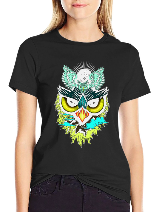 Unique Owl Graphic Print Tee