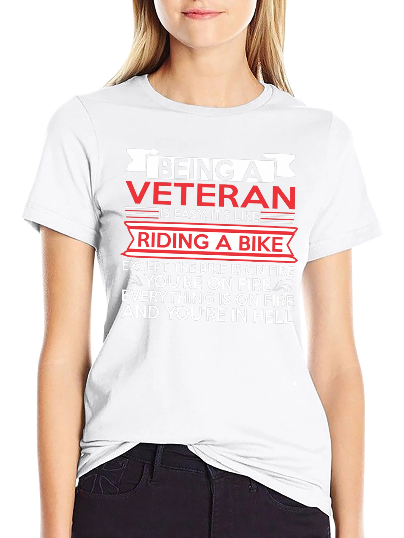 Veteran Biker Humor T-Shirt - Riding in Hell