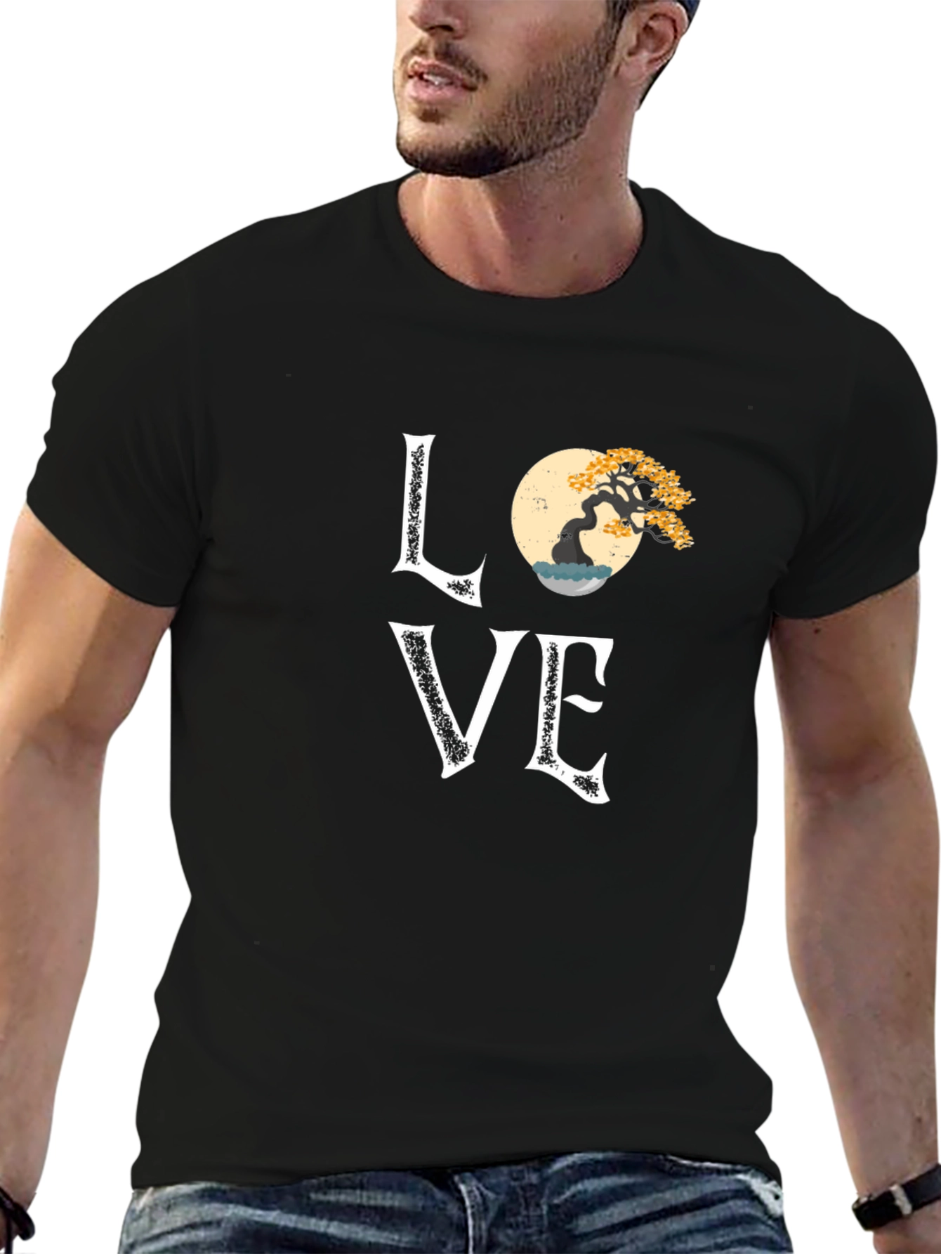 Bonsai Tree Love Graphic Tee - Artistic Nature T-Shirt