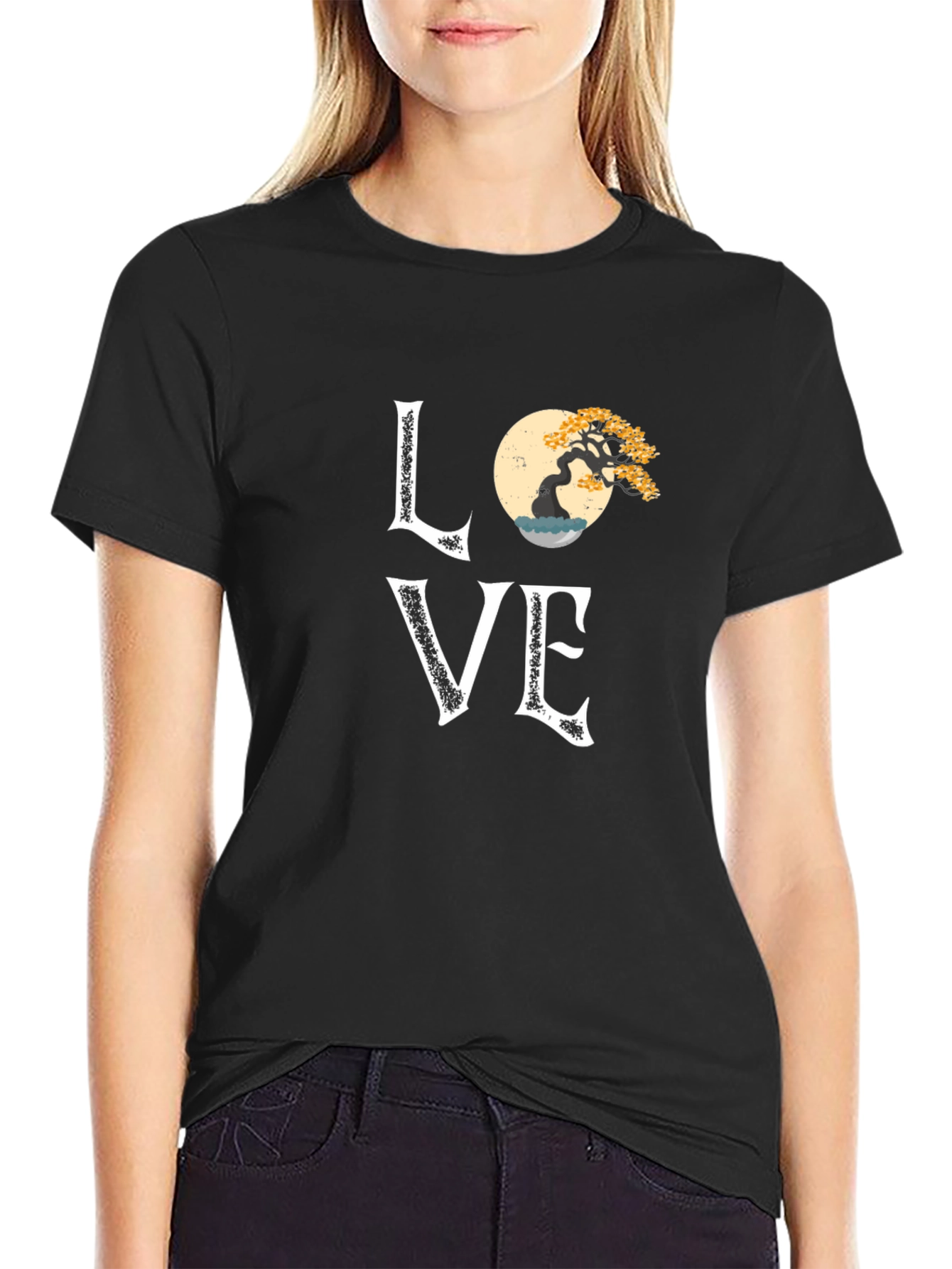 Bonsai Tree Love Graphic Tee - Artistic Nature T-Shirt