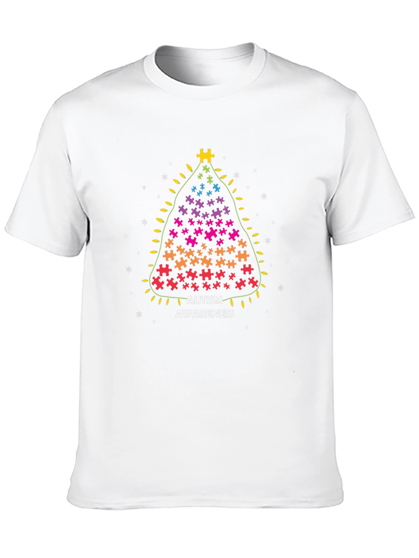 Autism Awareness Christmas Puzzle Tree Graphic Tee