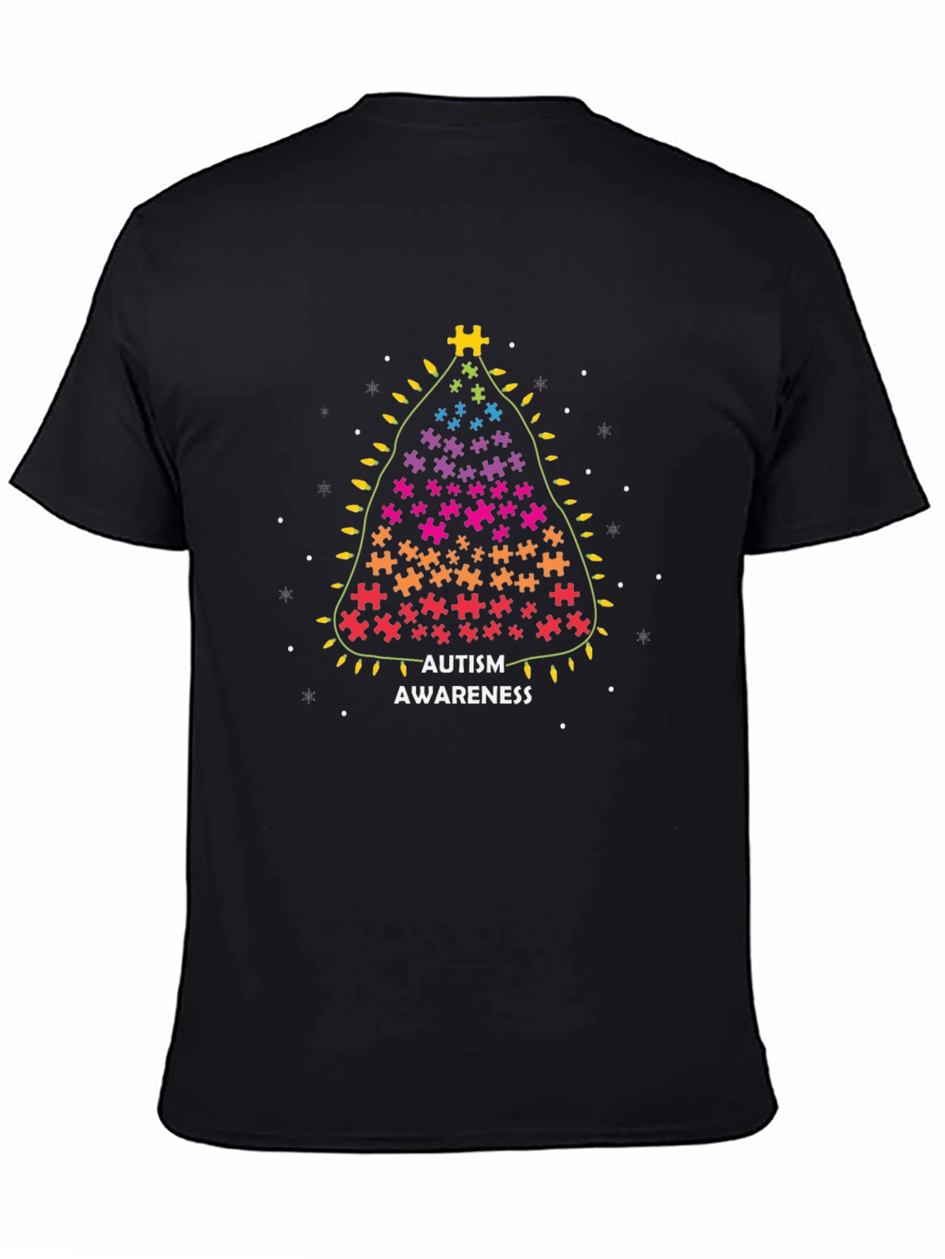 Autism Awareness Christmas Puzzle Tree Graphic Tee