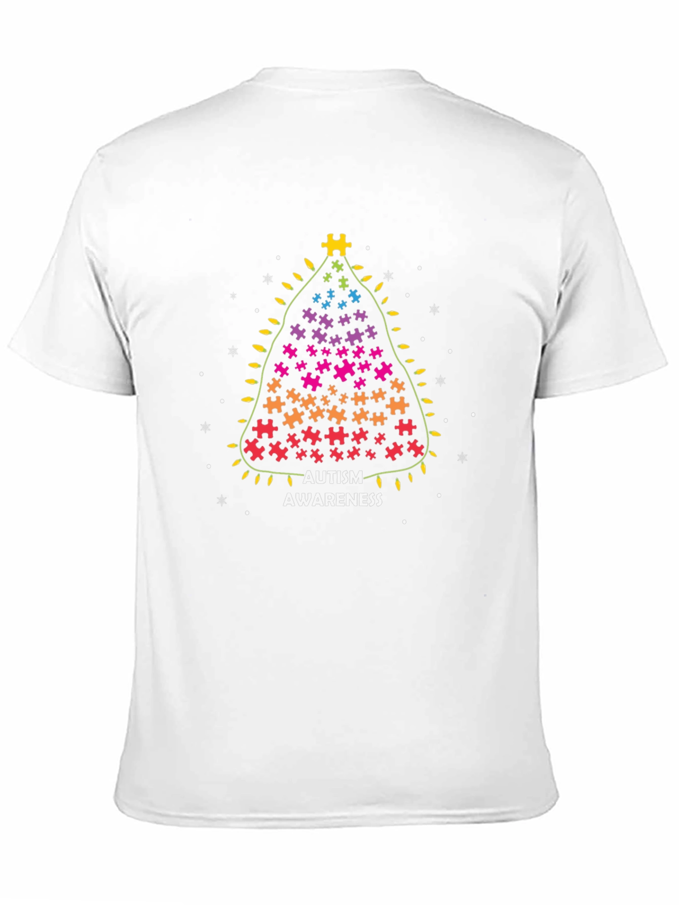Autism Awareness Christmas Puzzle Tree Graphic Tee
