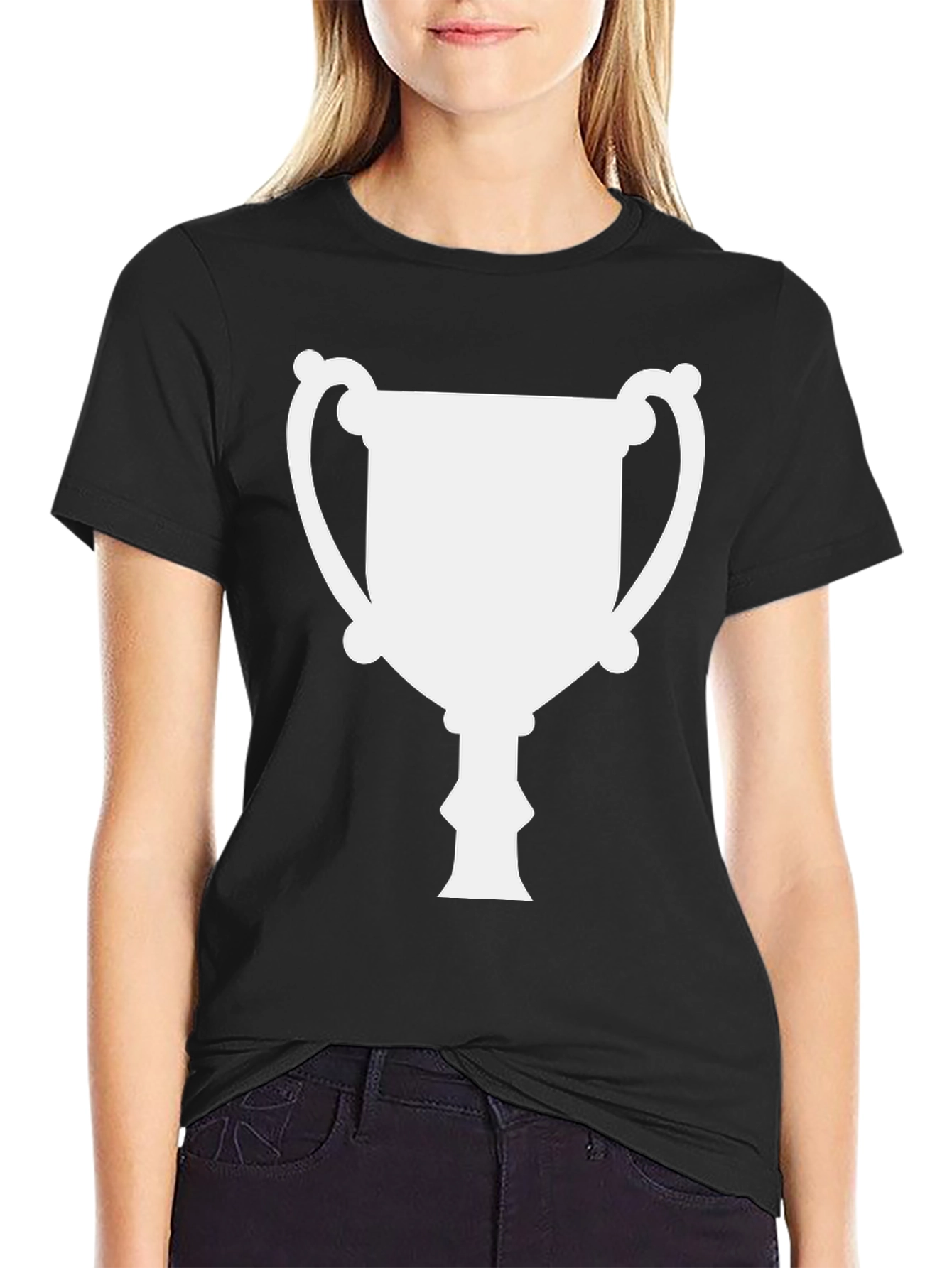 Trophy Graphic Tee - Black Cotton T-Shirt