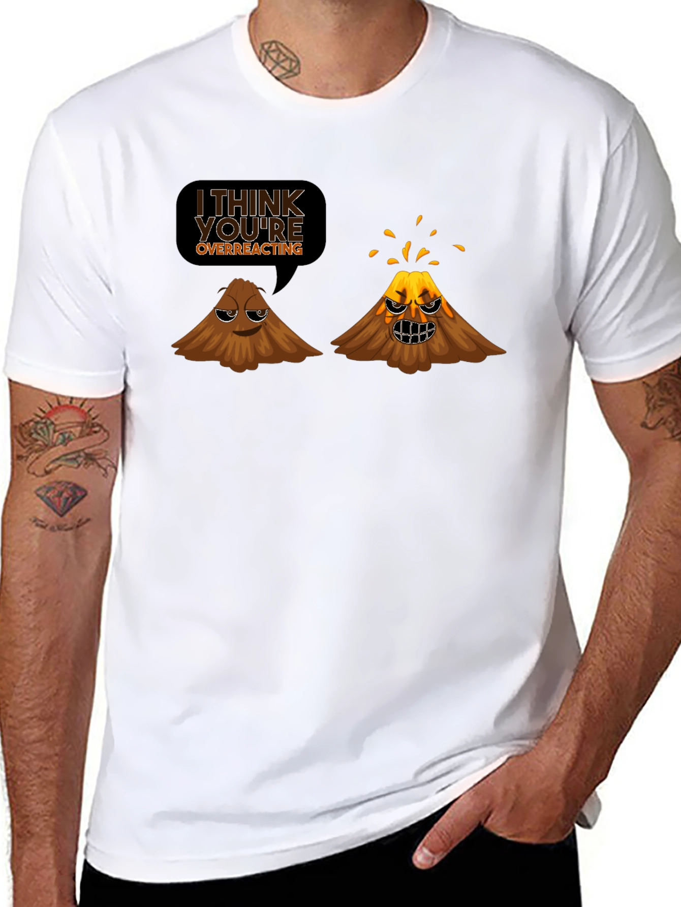 Funny Volcano T-Shirt - I Think Youre Overreacting