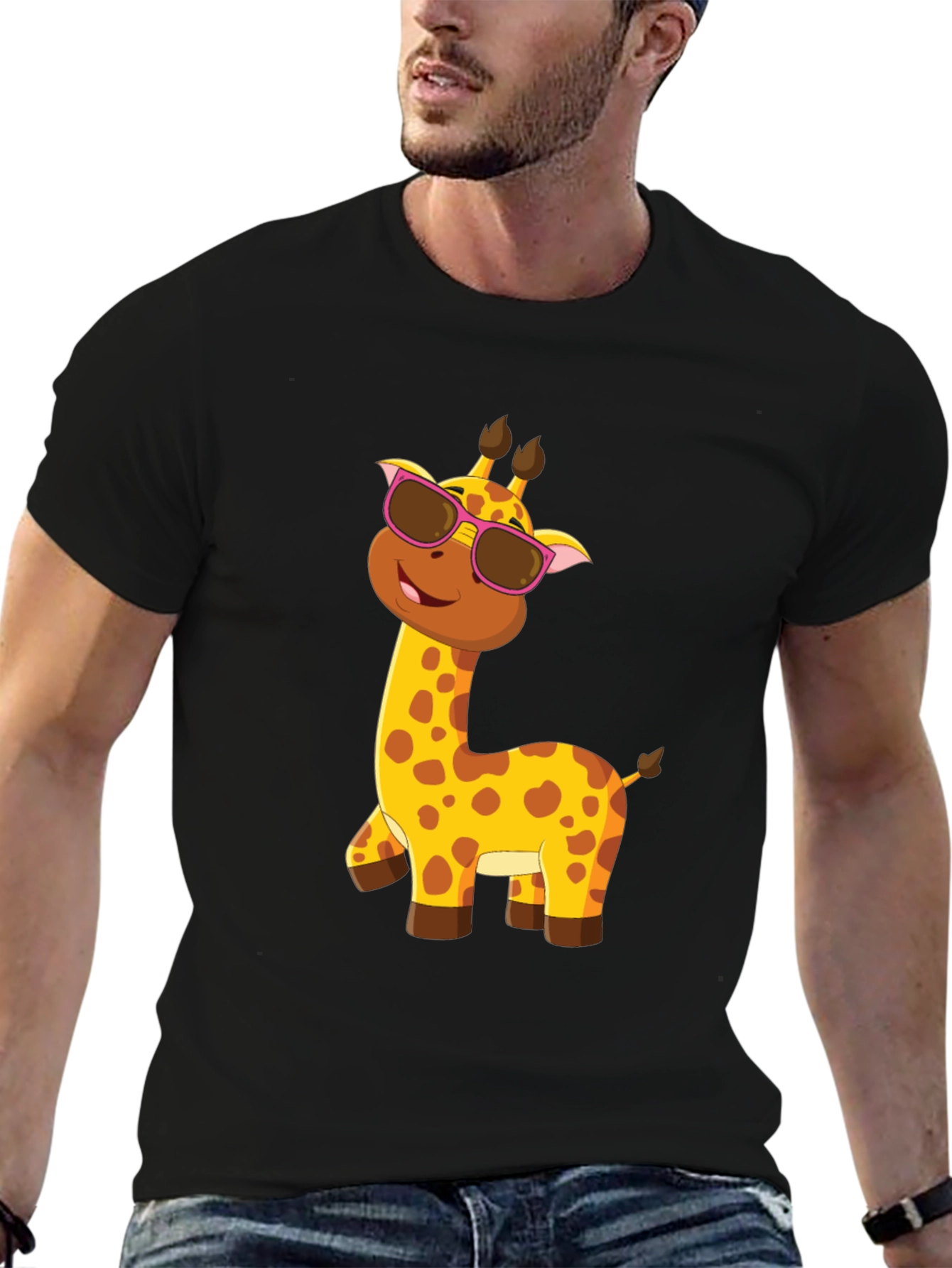 Cool Giraffe Tee: Fun Cartoon Animal Graphic T-Shirt