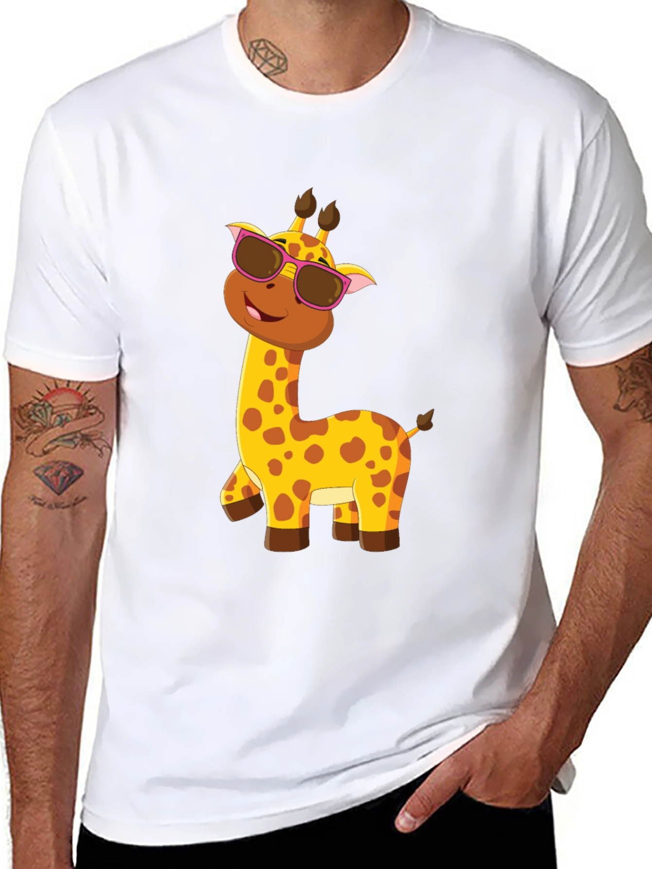 Cool Giraffe Tee: Fun Cartoon Animal Graphic T-Shirt