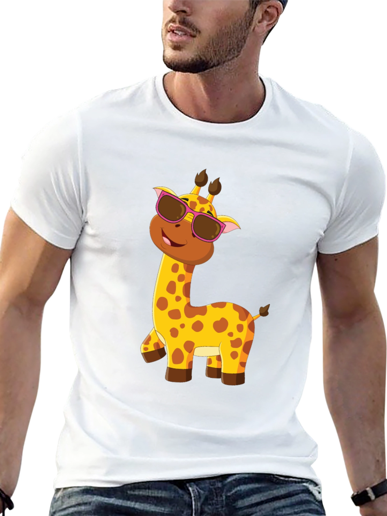 Cool Giraffe Tee: Fun Cartoon Animal Graphic T-Shirt