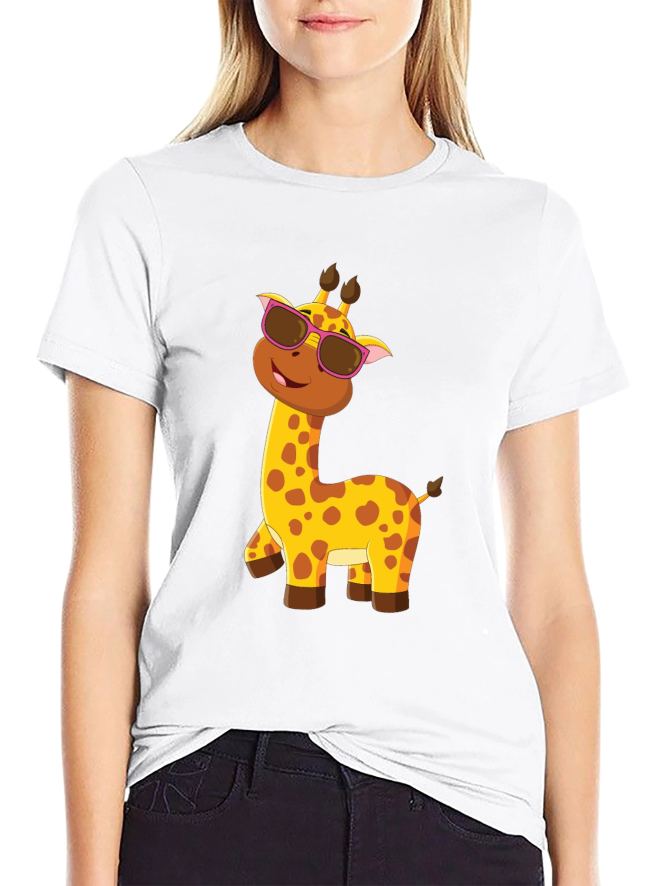 Cool Giraffe Tee: Fun Cartoon Animal Graphic T-Shirt