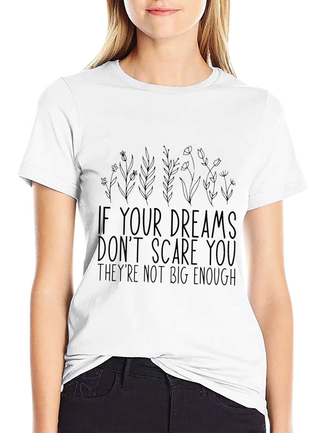 Inspirational Dream Big Graphic Tee - Black