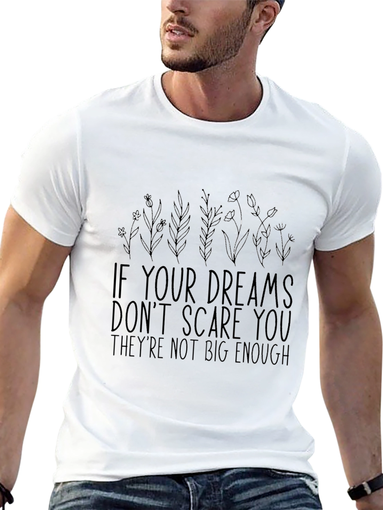 Inspirational Dream Big Graphic Tee - Black