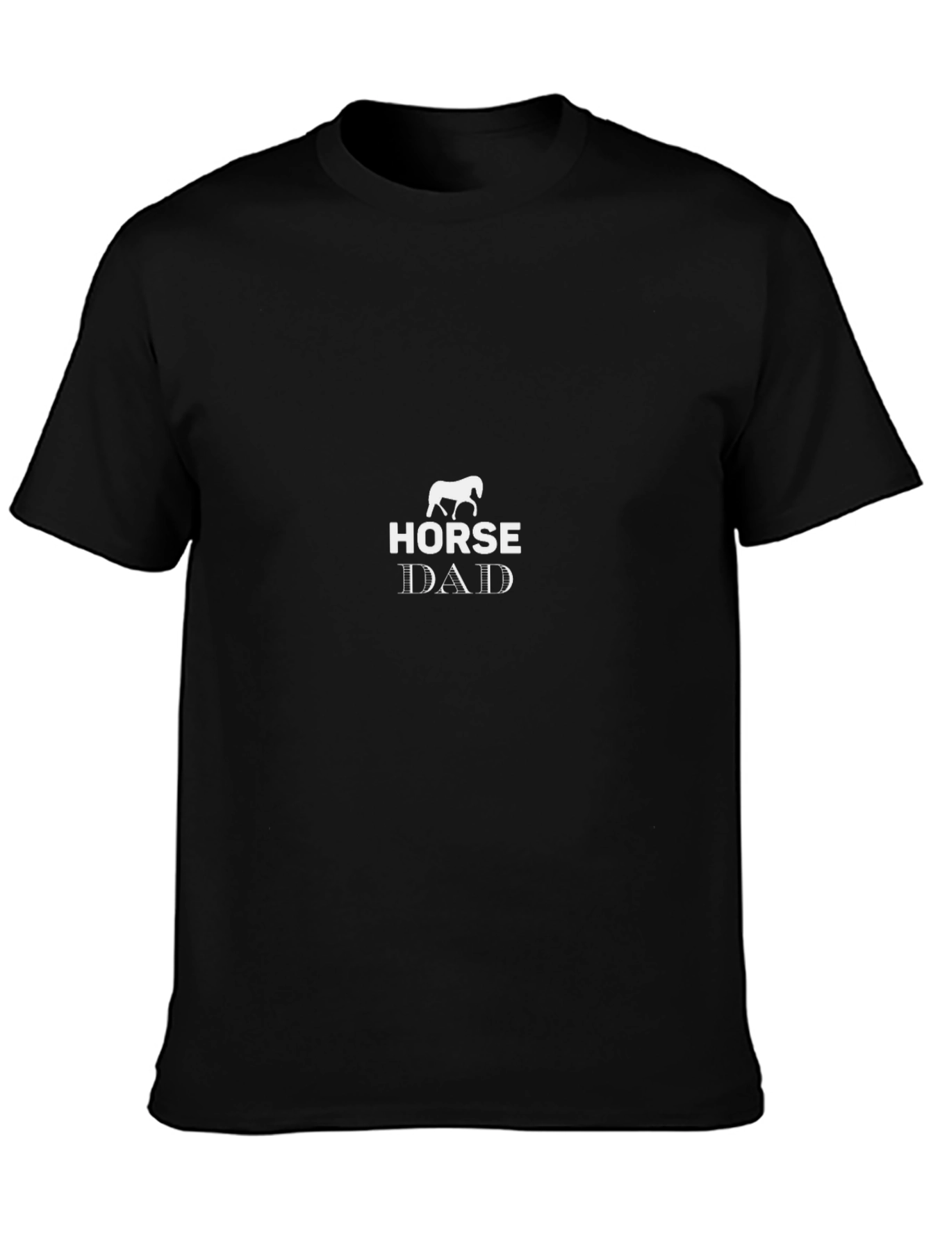Horse Dad Graphic T-Shirt - Black Casual Tee