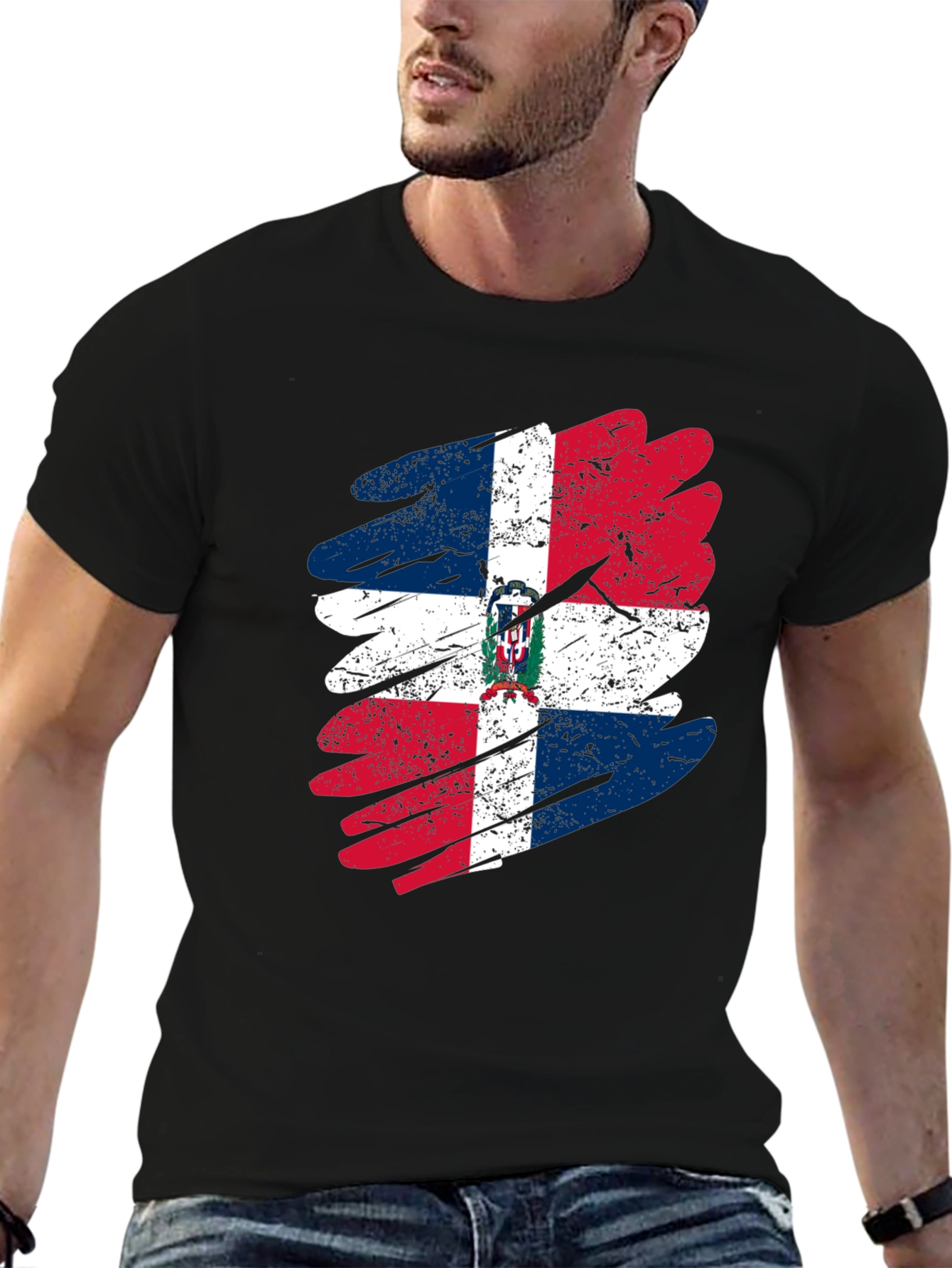 Dominican Republic Flag T-Shirt - Distressed Graphic Tee