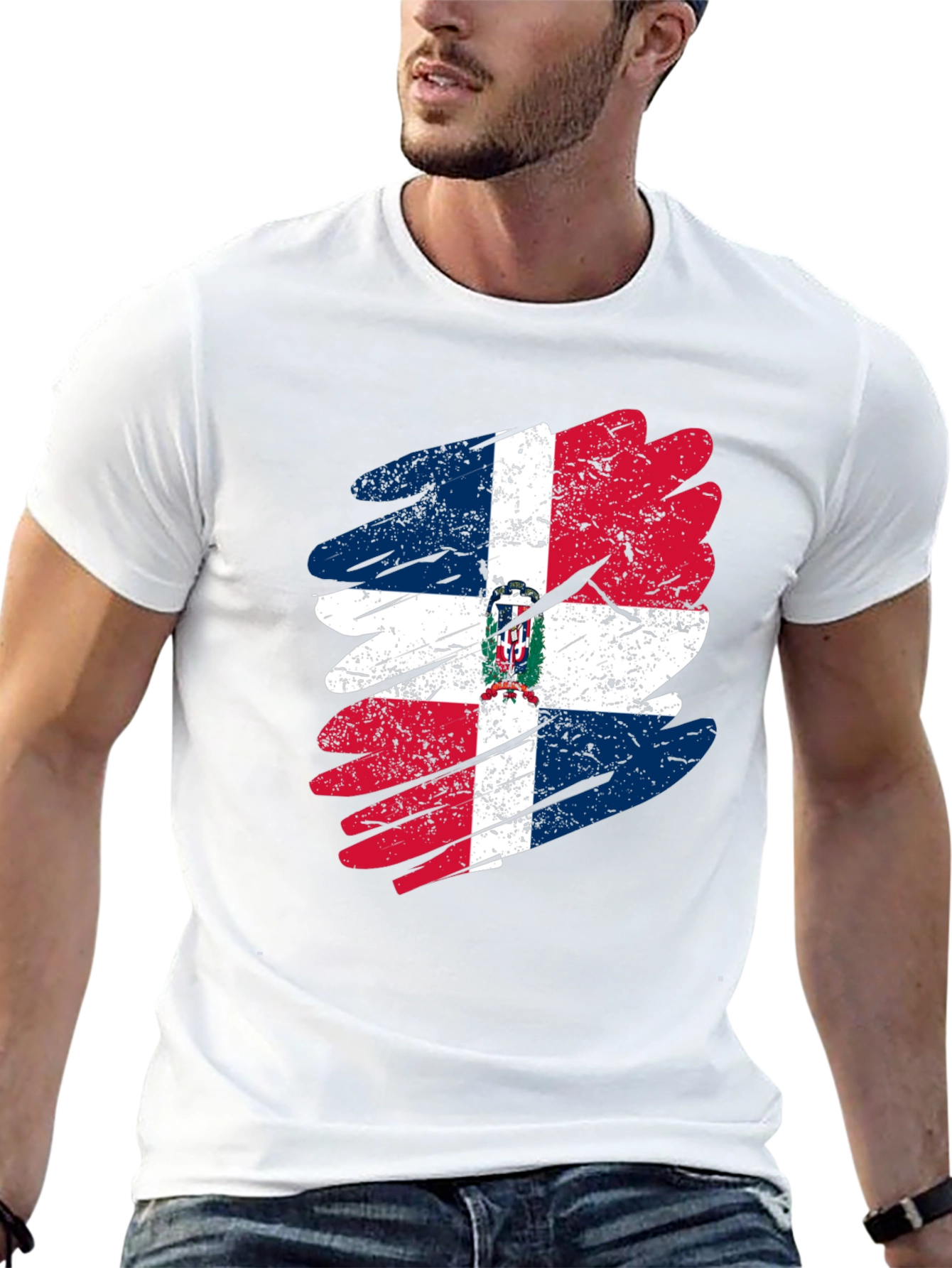 Dominican Republic Flag T-Shirt - Distressed Graphic Tee