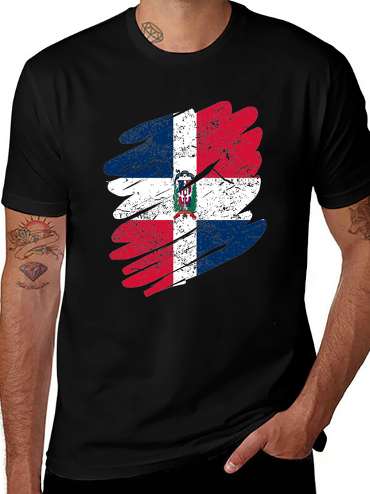 Dominican Republic Flag T-Shirt - Distressed Graphic Tee