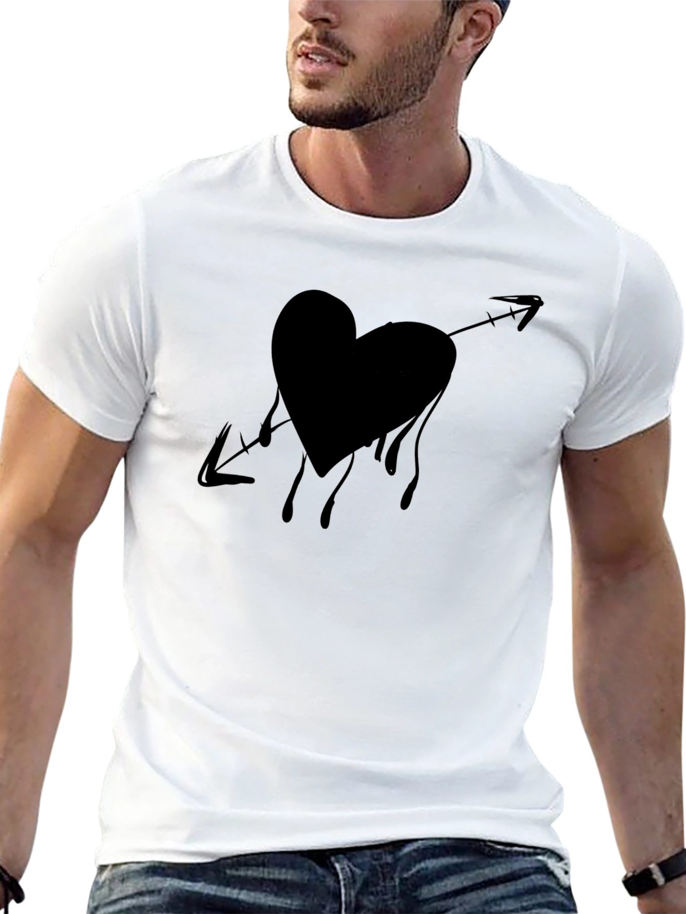 Heart Arrow Graphic Tee - Black