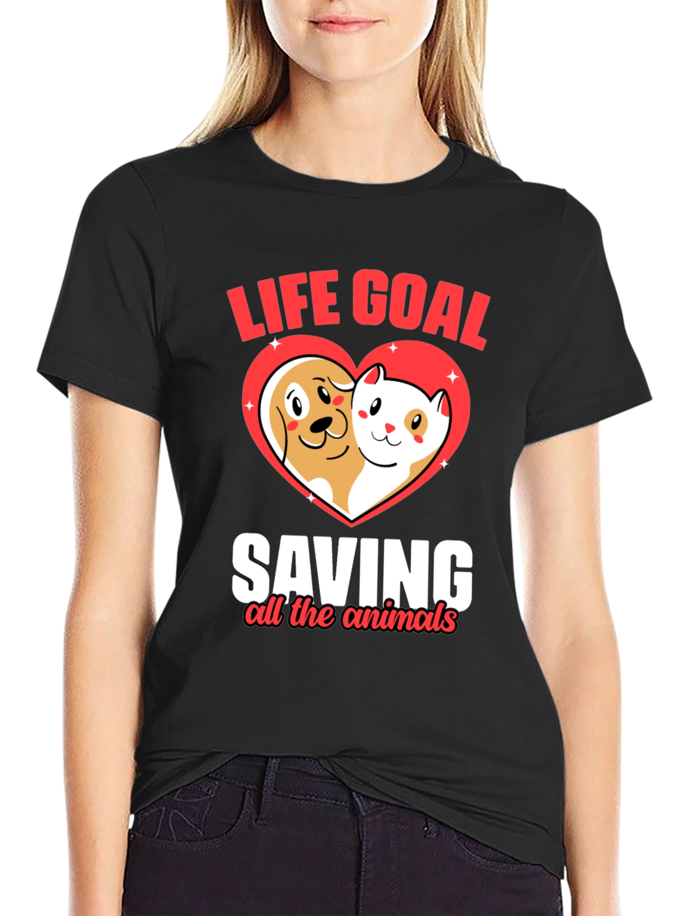 Life Goal Saving Animals Graphic T-Shirt