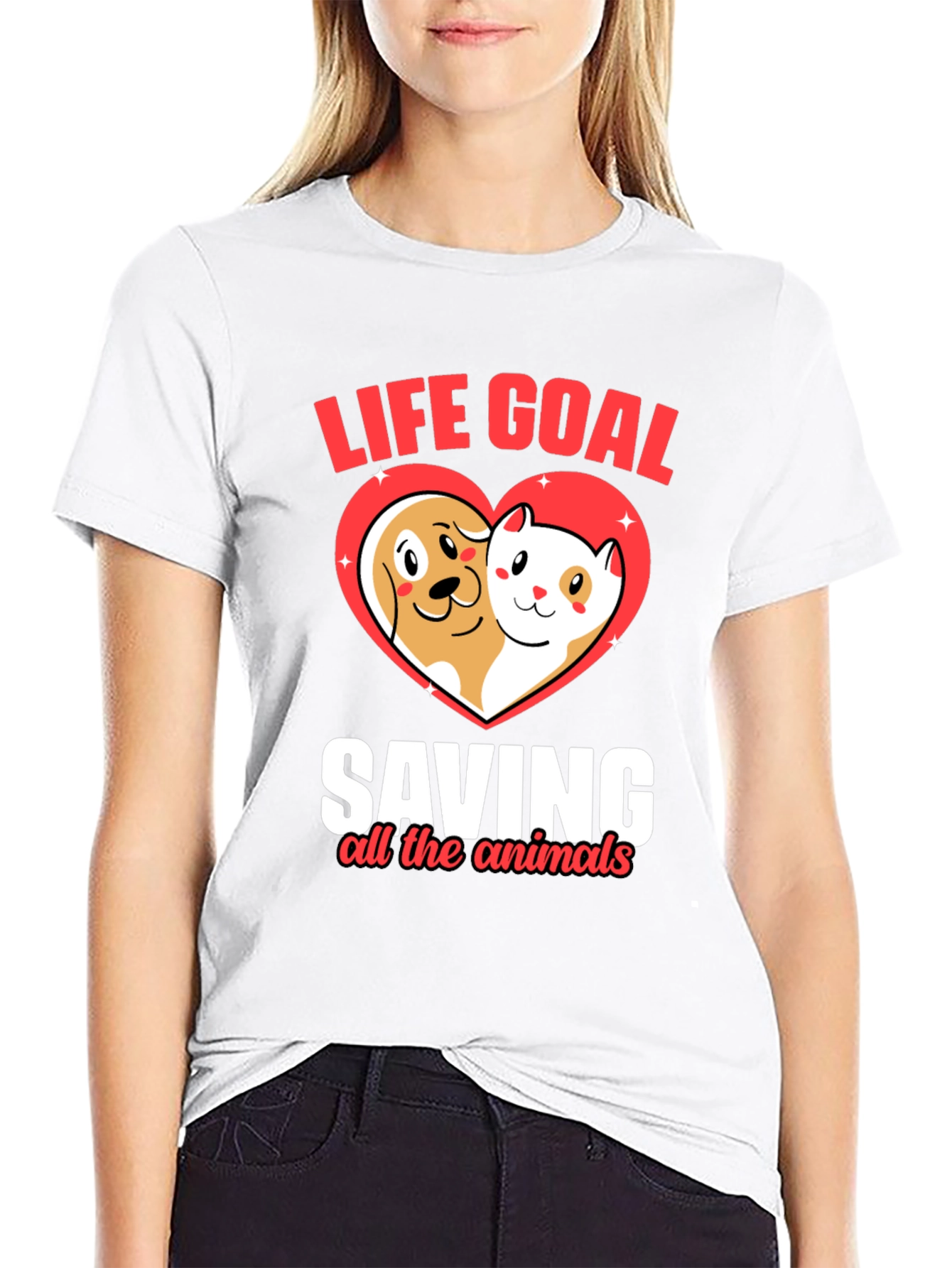 Life Goal Saving Animals Graphic T-Shirt