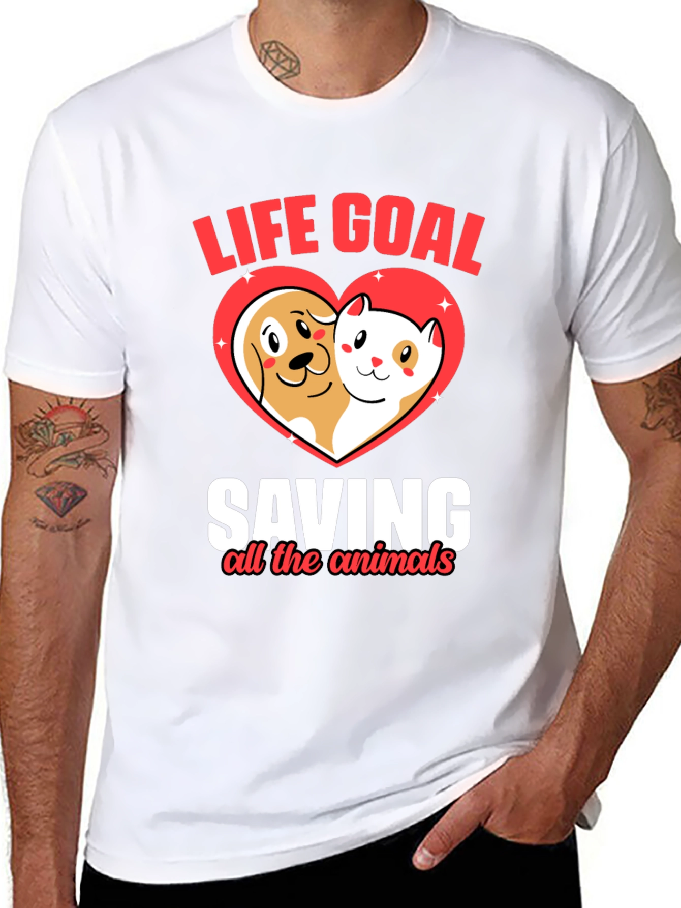 Life Goal Saving Animals Graphic T-Shirt