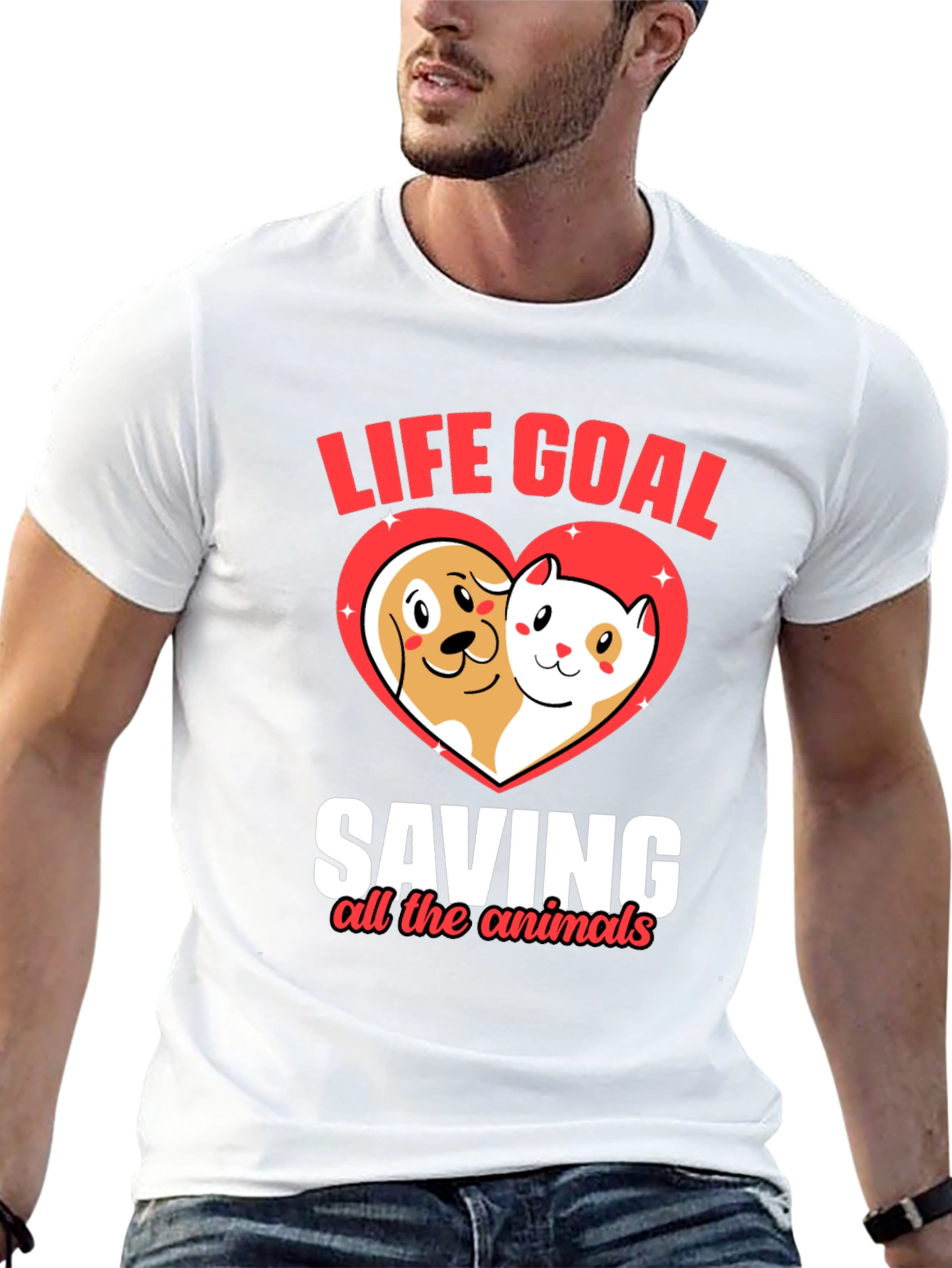 Life Goal Saving Animals Graphic T-Shirt