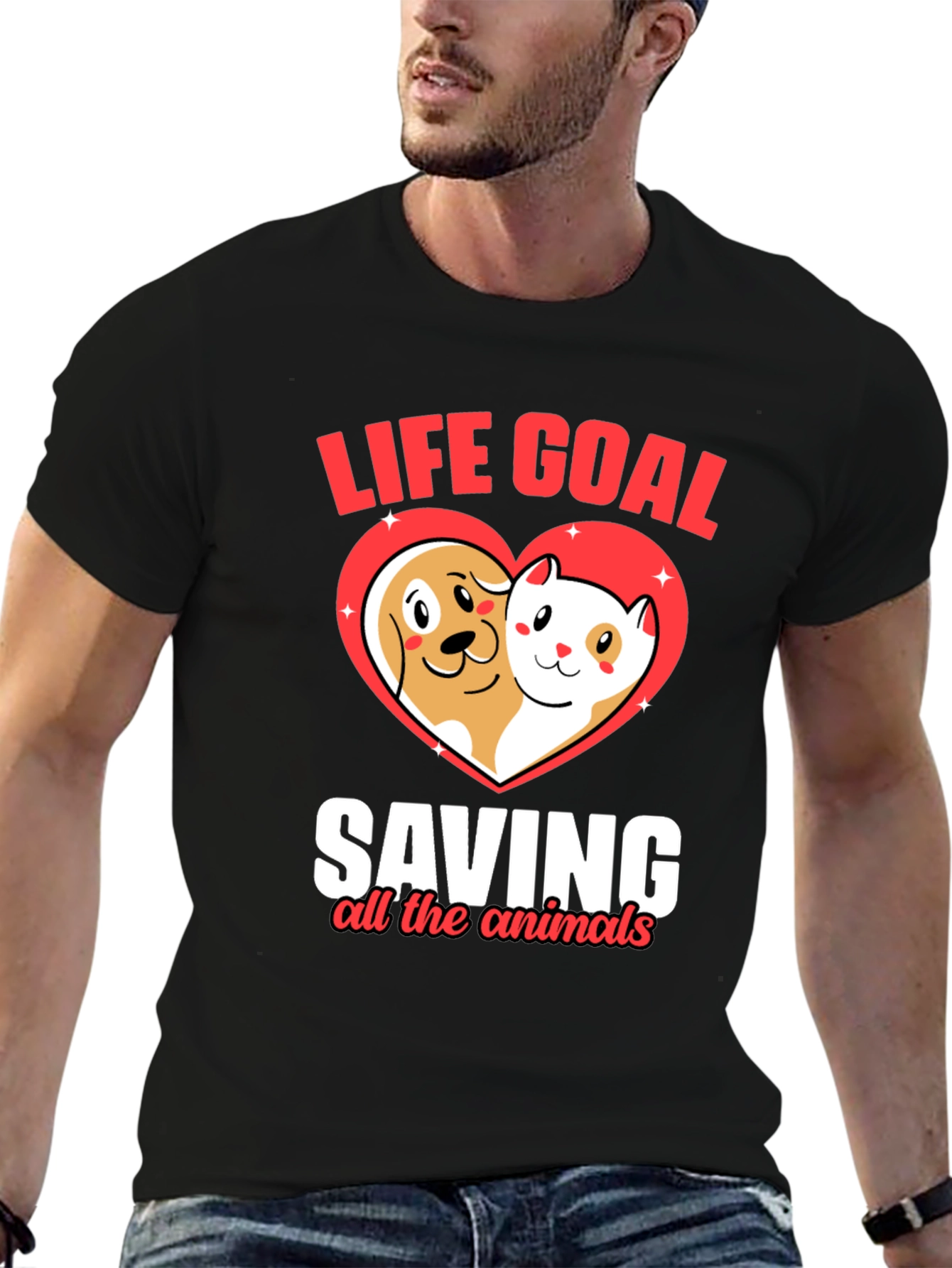 Life Goal Saving Animals Graphic T-Shirt
