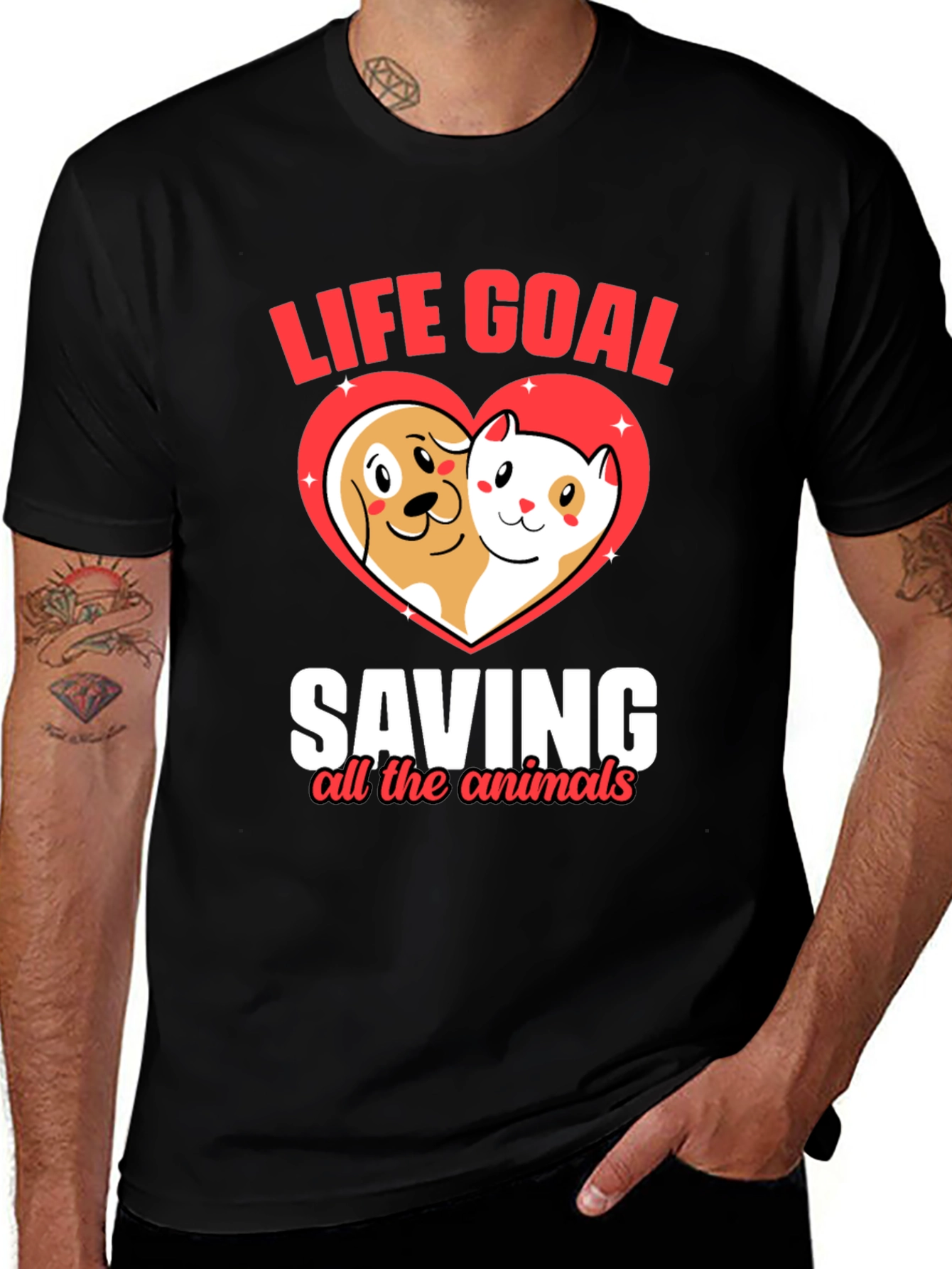 Life Goal Saving Animals Graphic T-Shirt