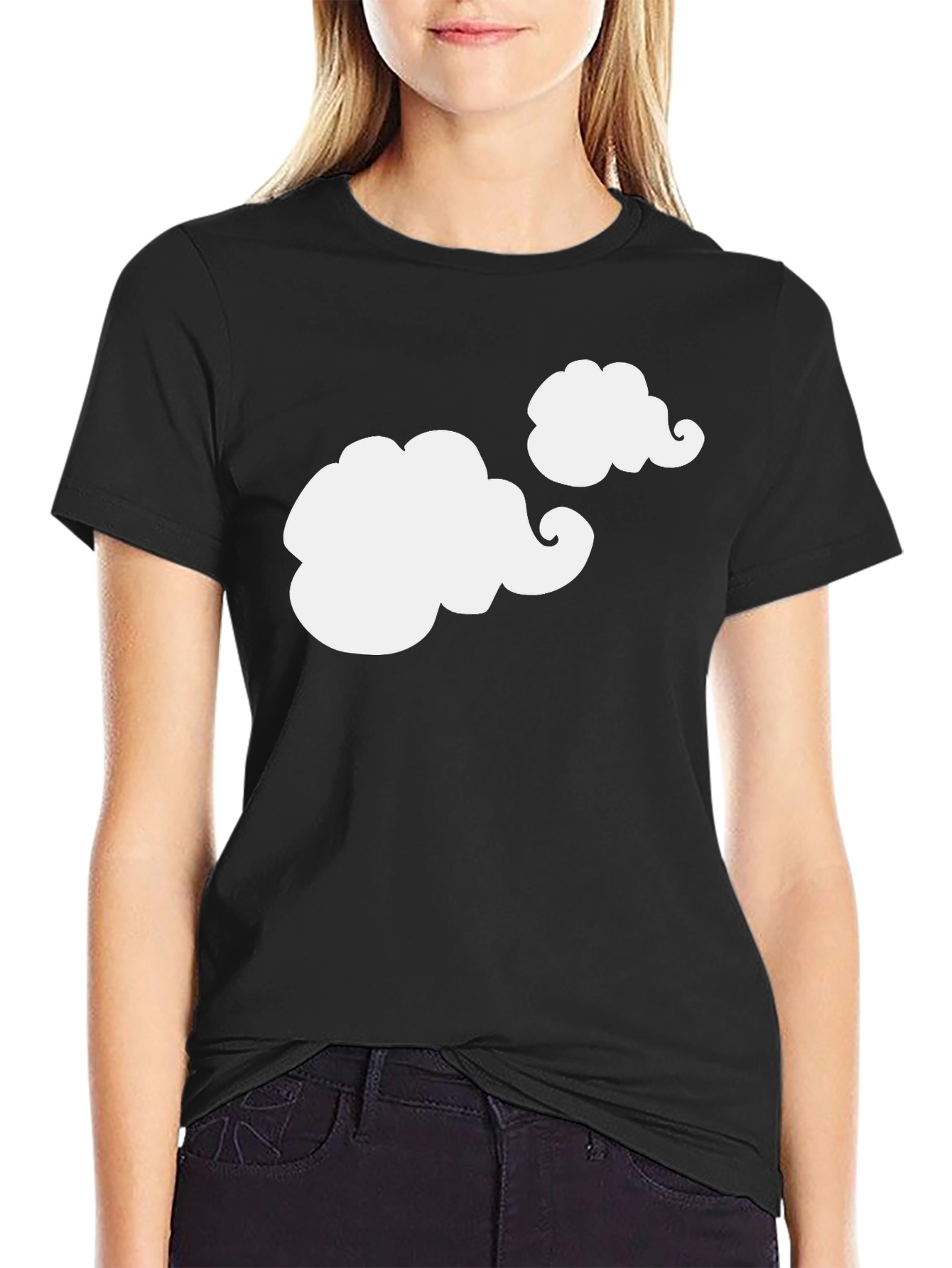 Cloud Design Black T-Shirt