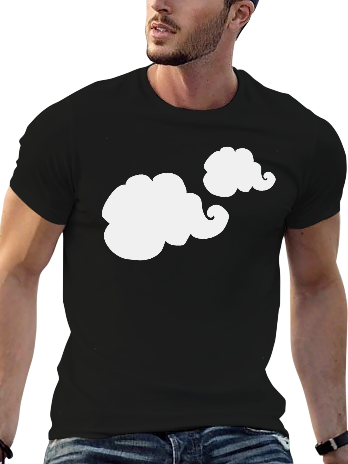 Cloud Design Black T-Shirt