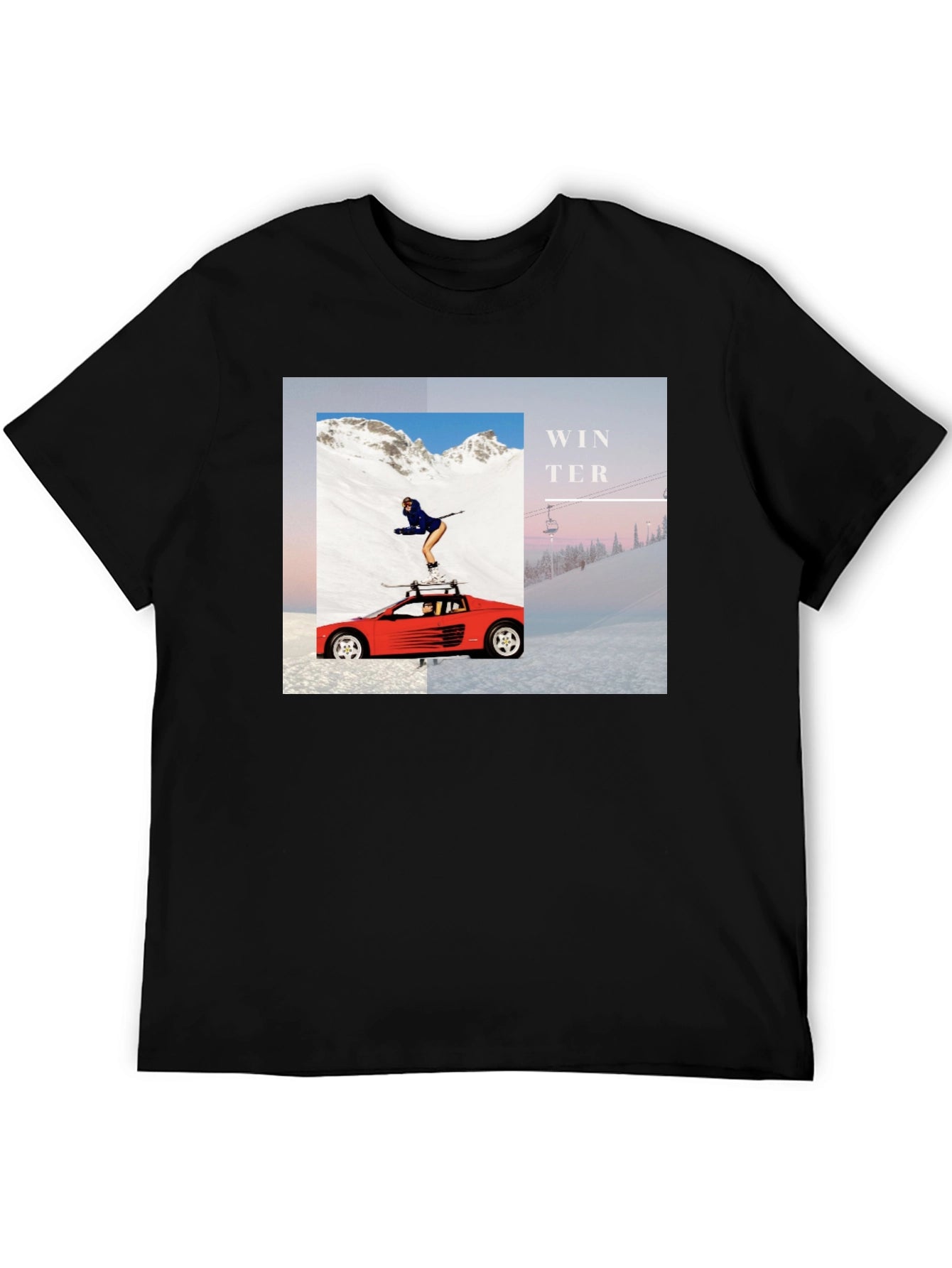 Winter Scene Graphic Tee - Unisex Black T-Shirt