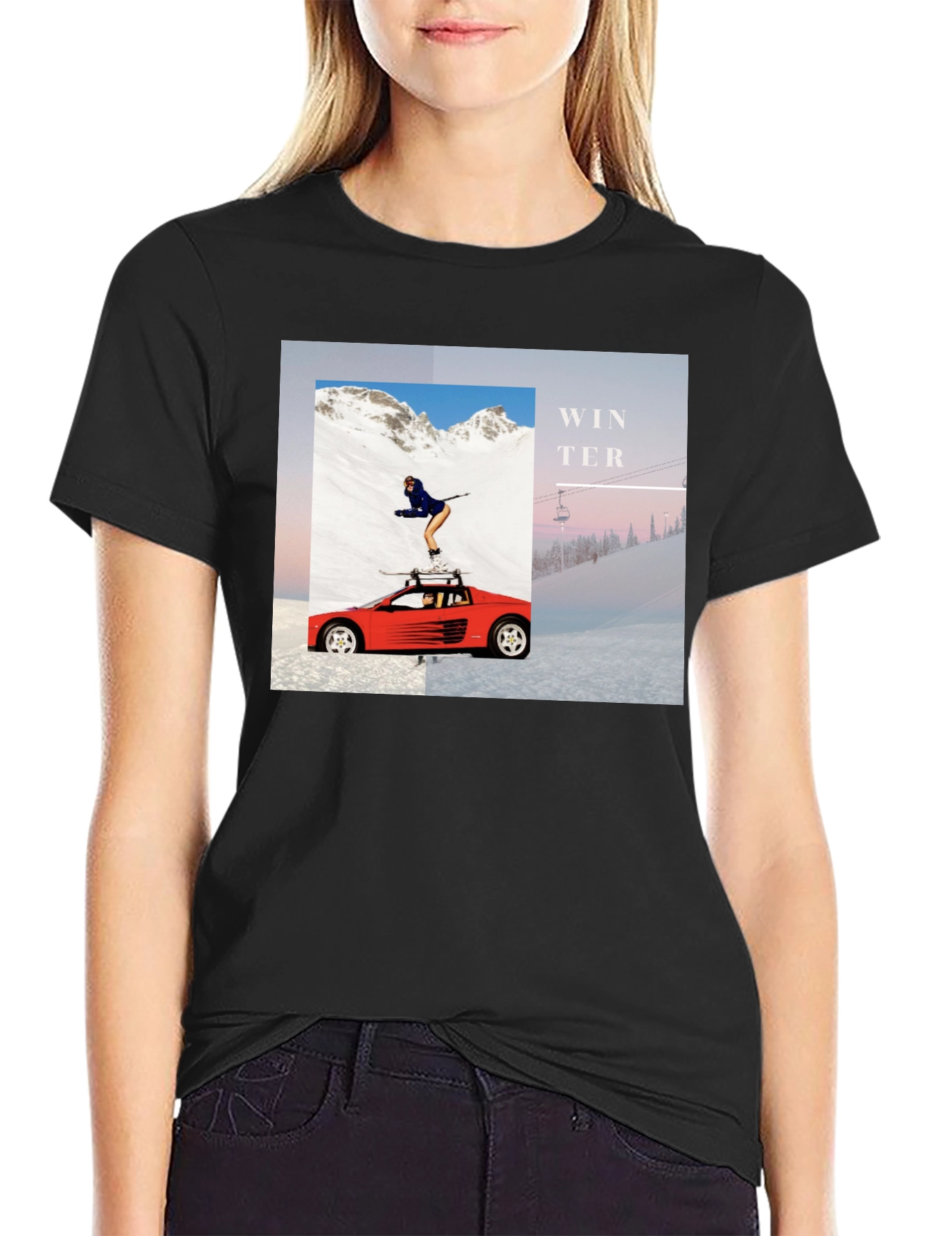 Winter Scene Graphic Tee - Unisex Black T-Shirt